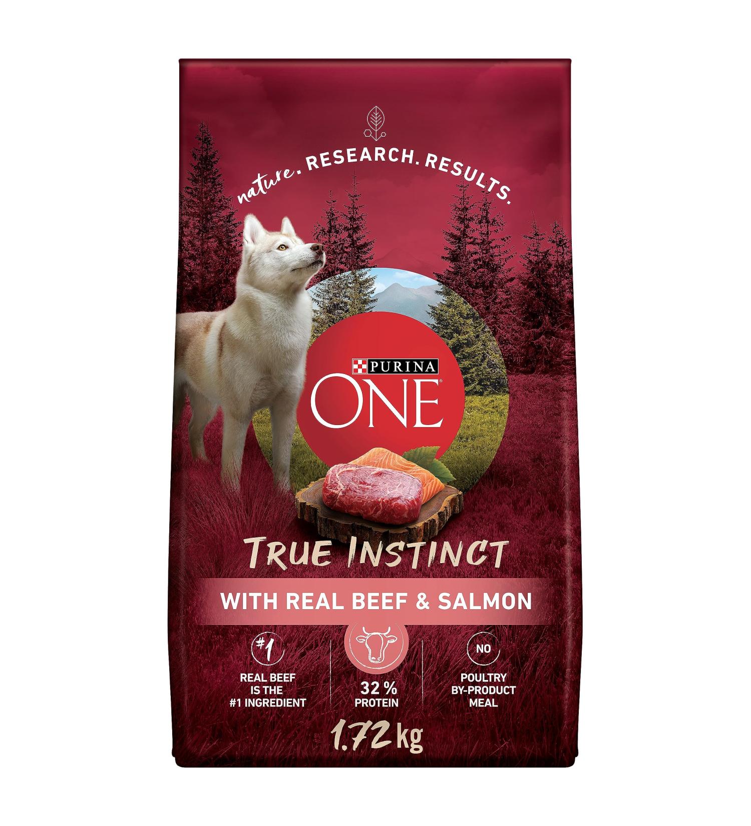 Purina ONE True Instinct High Protein Dry Dog Food Beef & Salmon - 1.72 kg Bag 1.72 kg (Pack of 1) Dry Dog Food - Buy Online on GoSupps.com