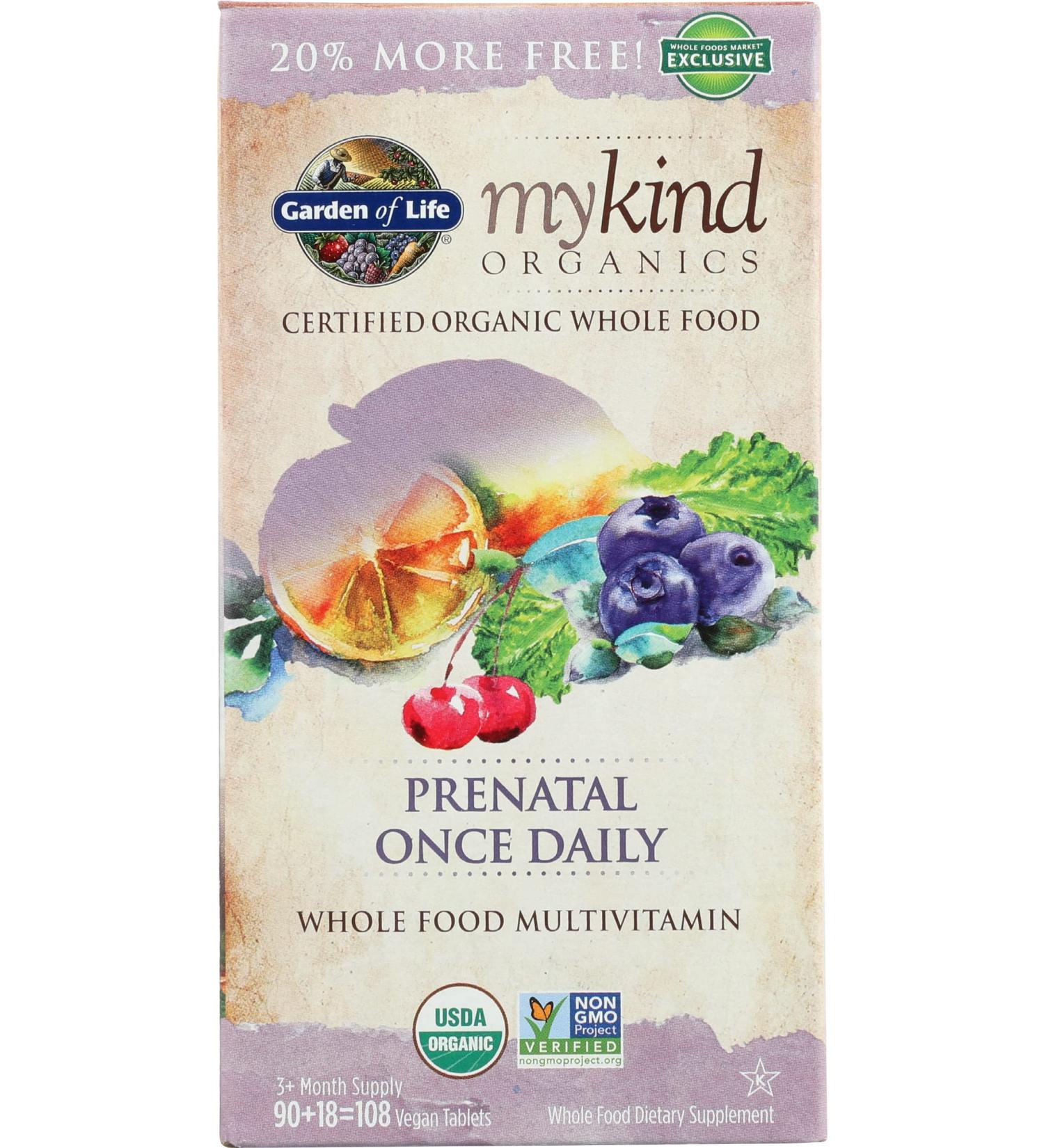 Garden of Life Organic Mykind Prenatal Once Daily 108 CT | Best Prenatal Multivitamin - Buy Online on GoSupps.com