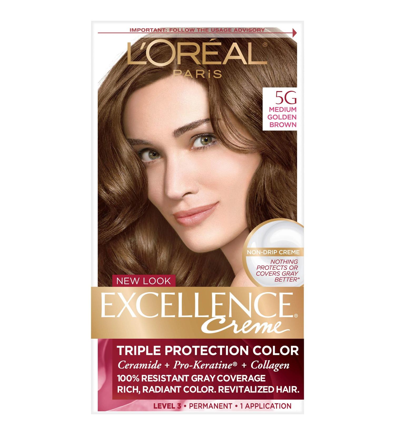 L'Oreal Paris Excellence Creme Haircolor Medium Golden Brown 5G 1 ea