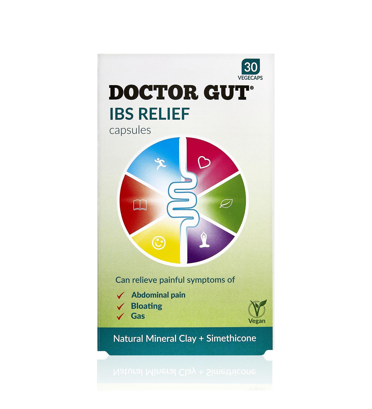 Doctor Gut IBS Relief 30 caps - Natural Clay Formula for Pain, Bloating, Gas & Distension | Drug-Free Solution | Relieves Symptoms of IBS - Buy Online on GoSupps.com
