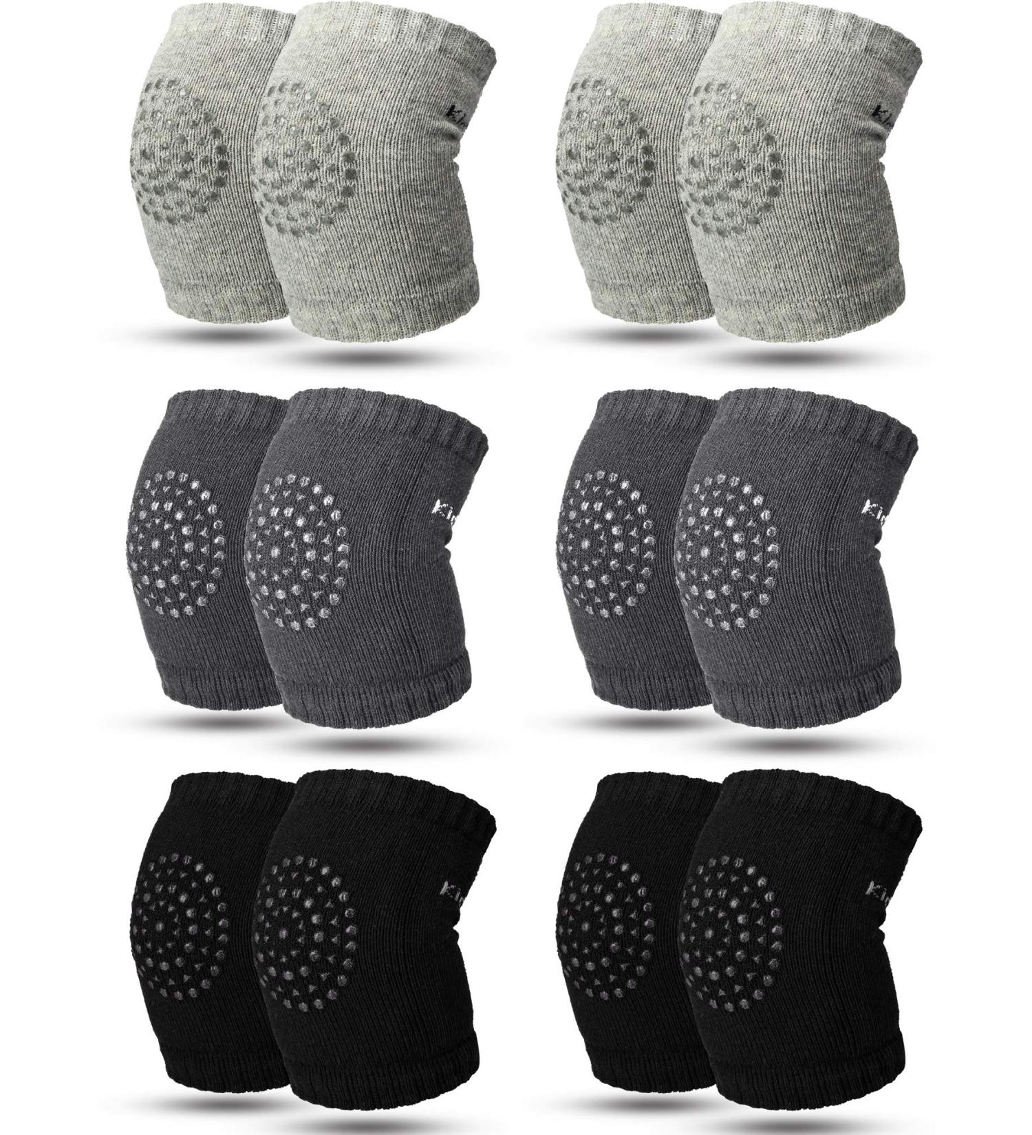 SATINIOR 6 Pairs Anti-Slip Crawling Knee Pads for Toddlers - L Black Gray - Buy Online on GoSupps.com
