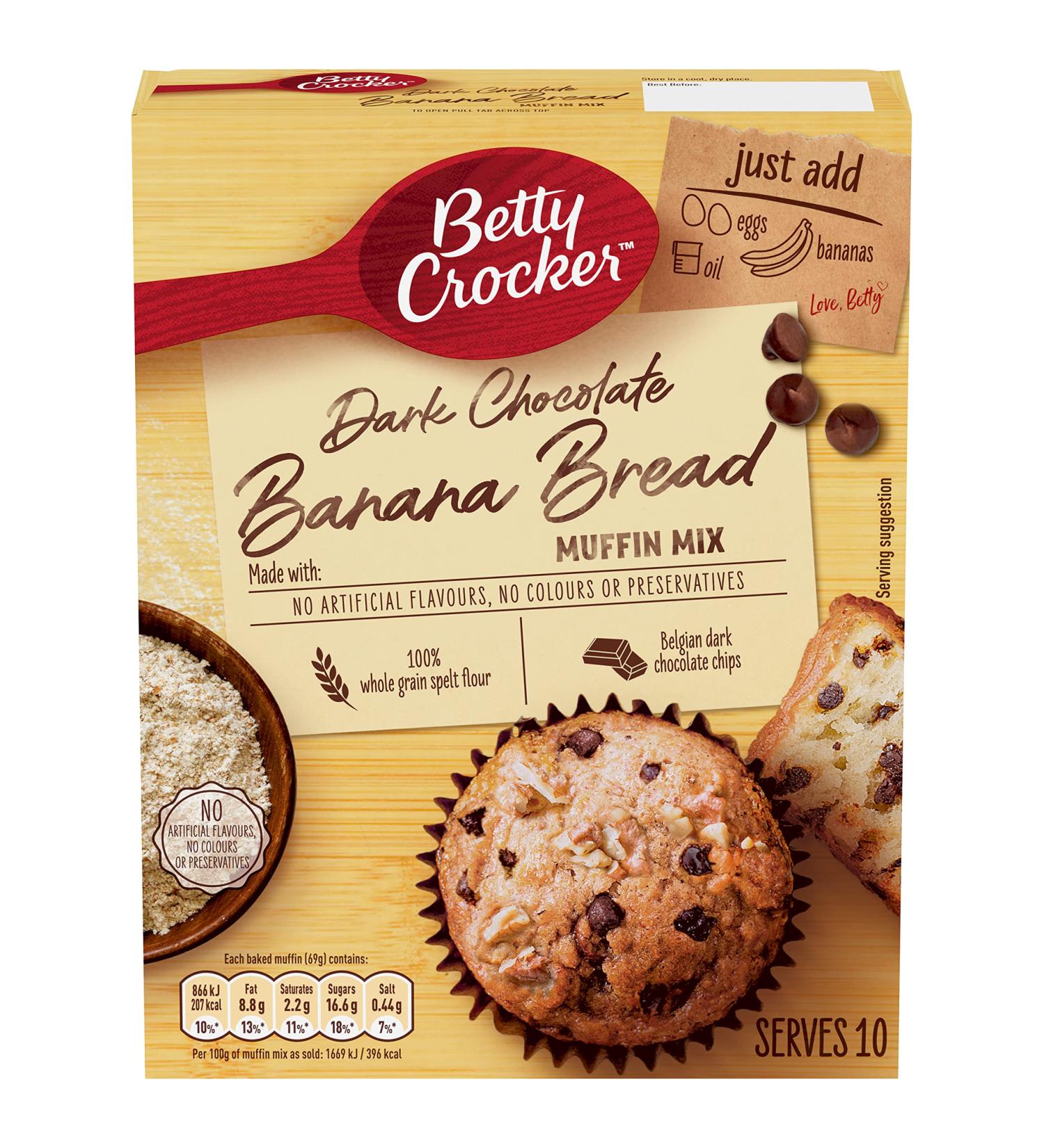 Buy Betty Crocker Banana Bread & Muffin Mix 320g - Delicious Easy Baking Mix for International Shipping - Buy Online on GoSupps.com