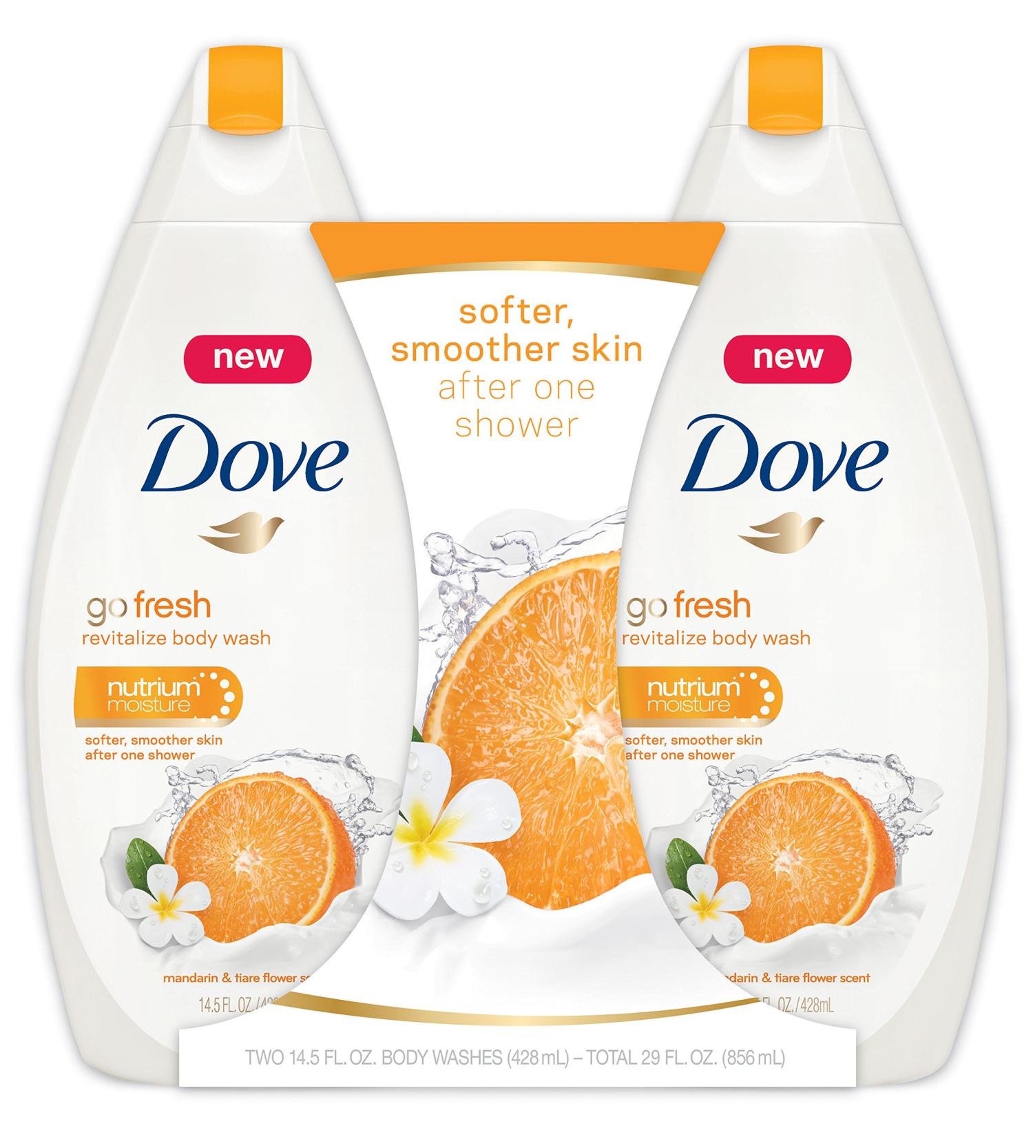 Dove Go Fresh Revitalize Body Wash Mandarin & Tiare Flower Scent 14.5 oz - Twin Pack - Buy Online on GoSupps.com