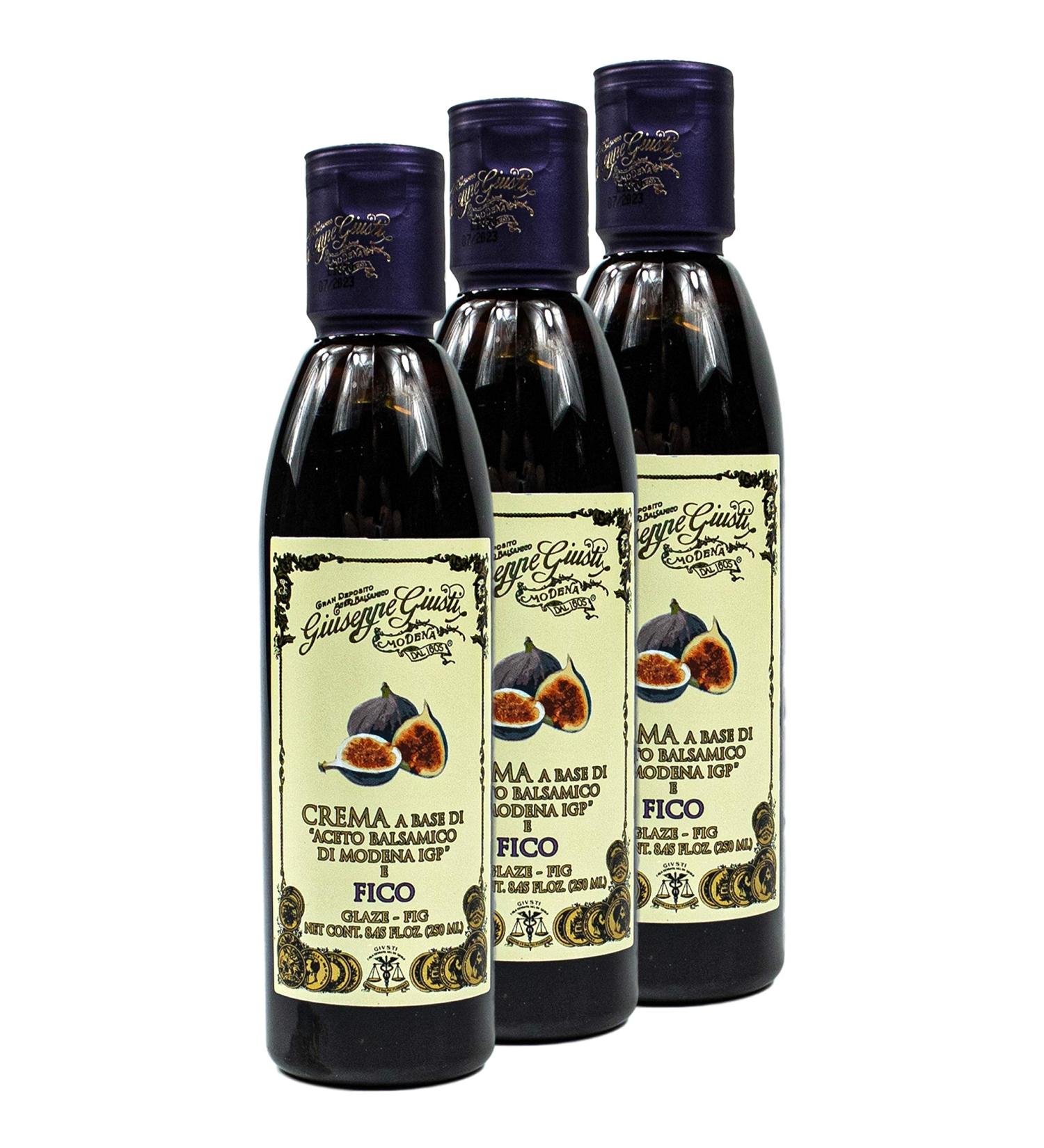 Giuseppe Giusti Aceto Balsamico di Modena IGP Fico Traditional Italian Cream with Fig Vinegar 250 ml Pack of 3 - Buy Online on GoSupps.com