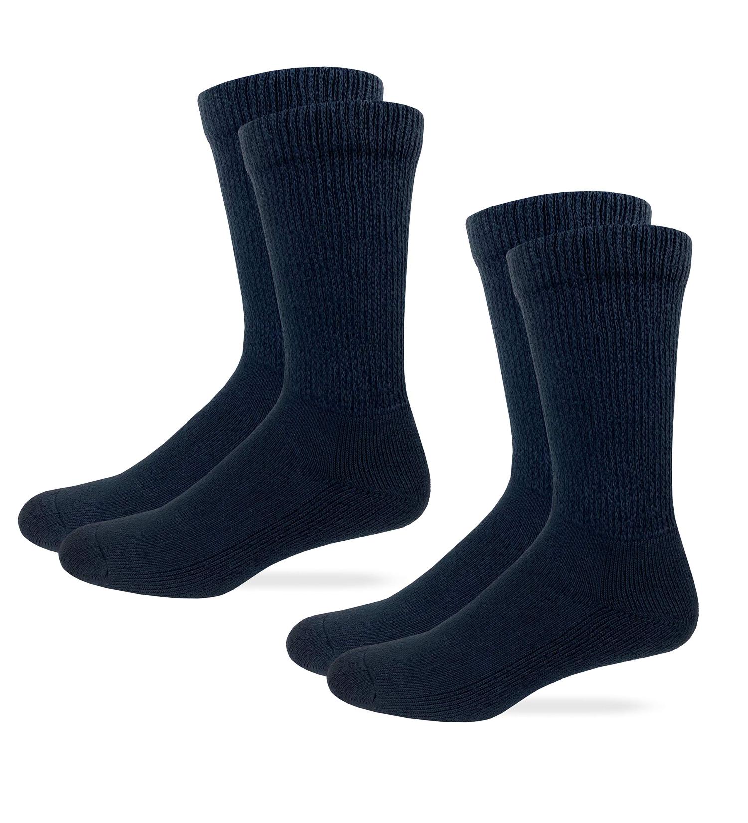 Carolina Ultimate Men's Diabetic Non Binding Crew Socks 2 Pair Pack Black - Size 9-13 - Buy Online on GoSupps.com
