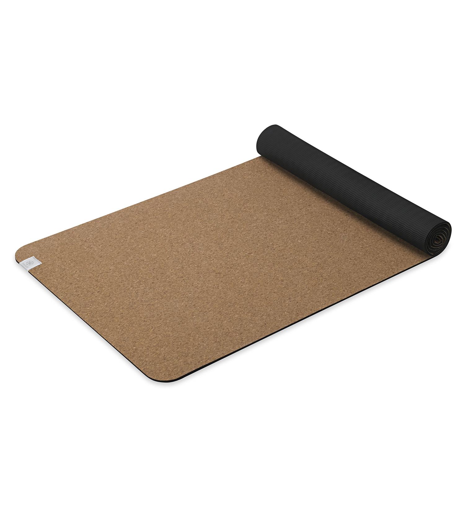 Gaiam Cork Yoga Mat - Ideal for Hot Yoga & Pilates (68x24x5mm) - Buy Online on GoSupps.com