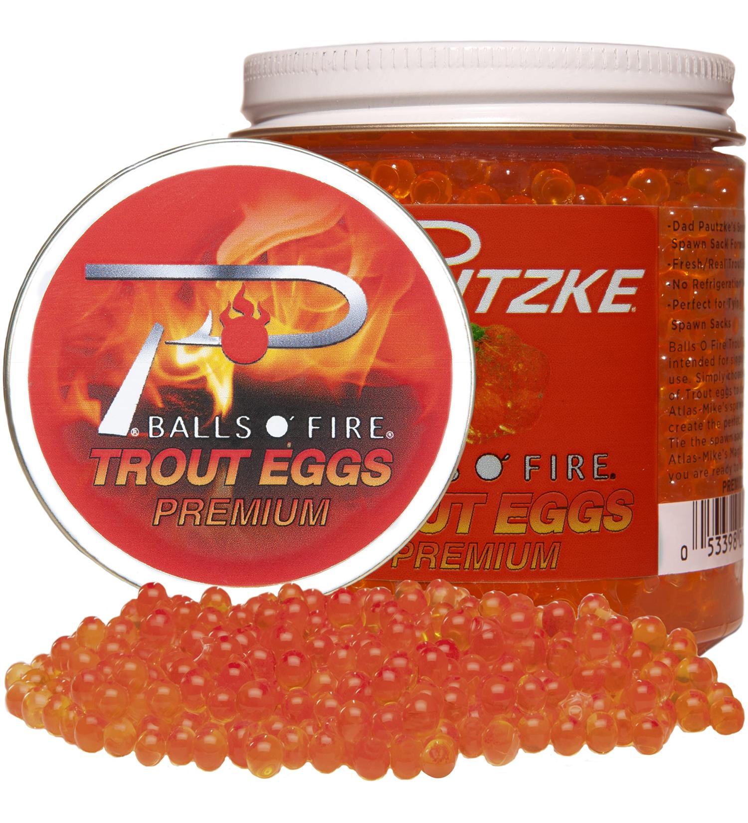Pautzke Balls O Fire Trout Eggs - Premium Uncured Fishing Bait (8 Oz) - Real Egg Bait for Trout Fishing No Refrigeration Needed - Buy Online on GoSupps.com