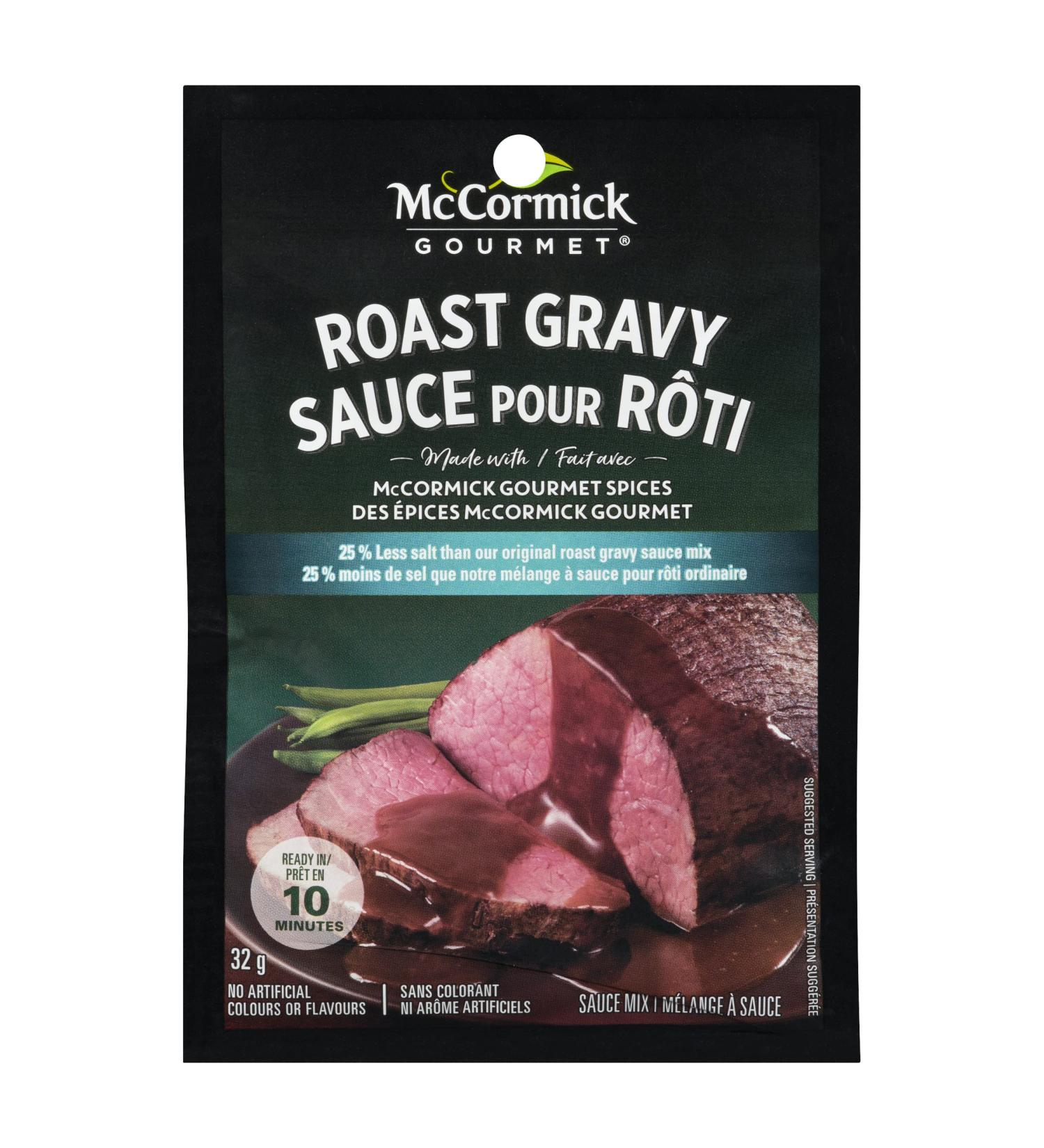 McCormick Gourmet Premium Quality Dry Sauce Mix Roast Gravy Less Salt 32g - Packaging may vary - Buy Online on GoSupps.com