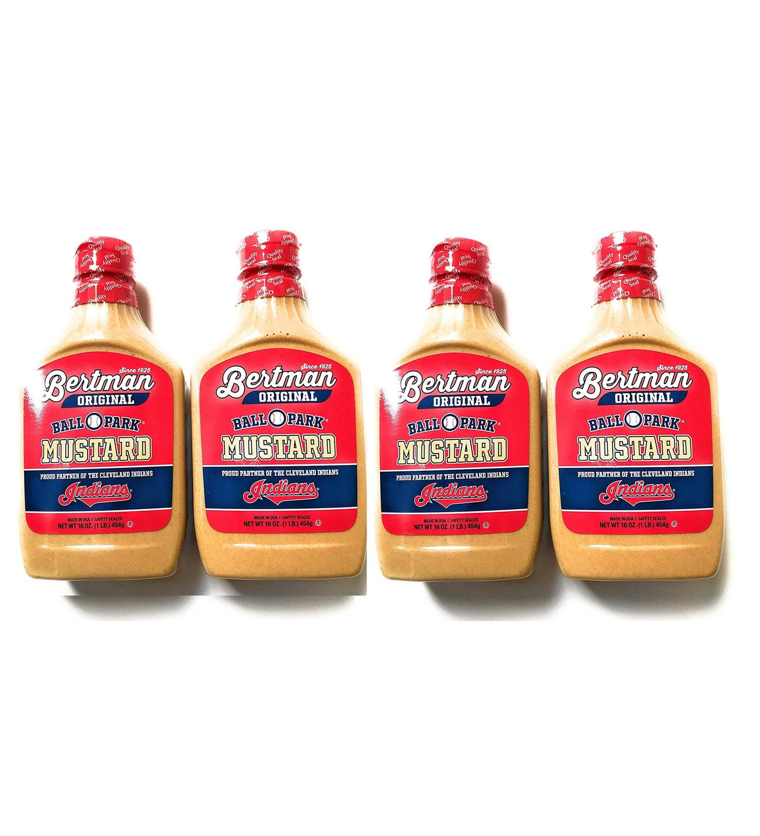 Bertman Ball Park Mustard - 4x16 oz Bottles | Original Cleveland Mustard | Great Value! - Buy Online on GoSupps.com
