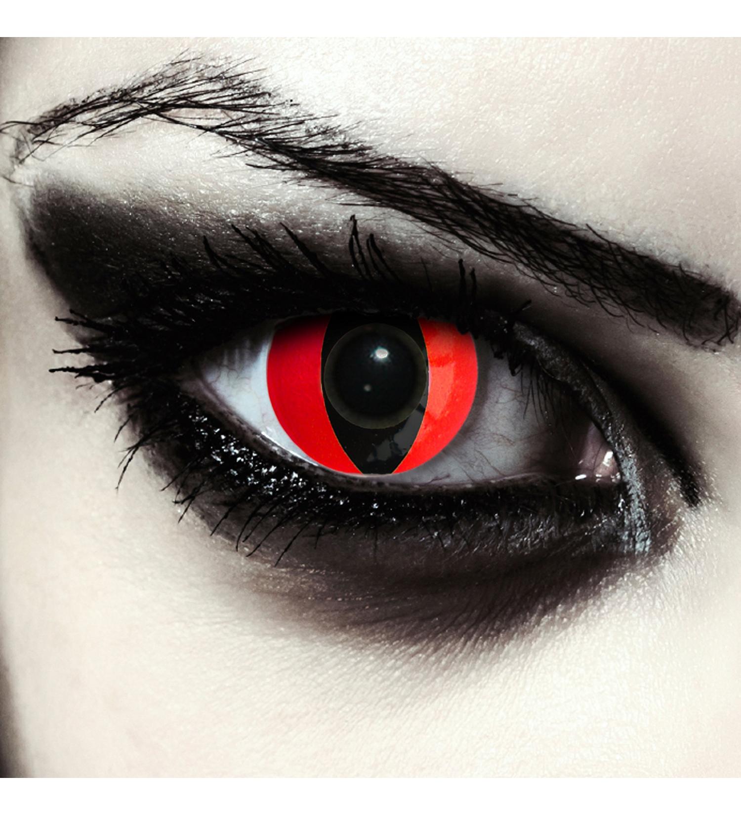 Red Cat Eye Halloween Contact Lenses - Soft Snakes Color - 1 Pair for Spooky Costume - Buy Online on GoSupps.com