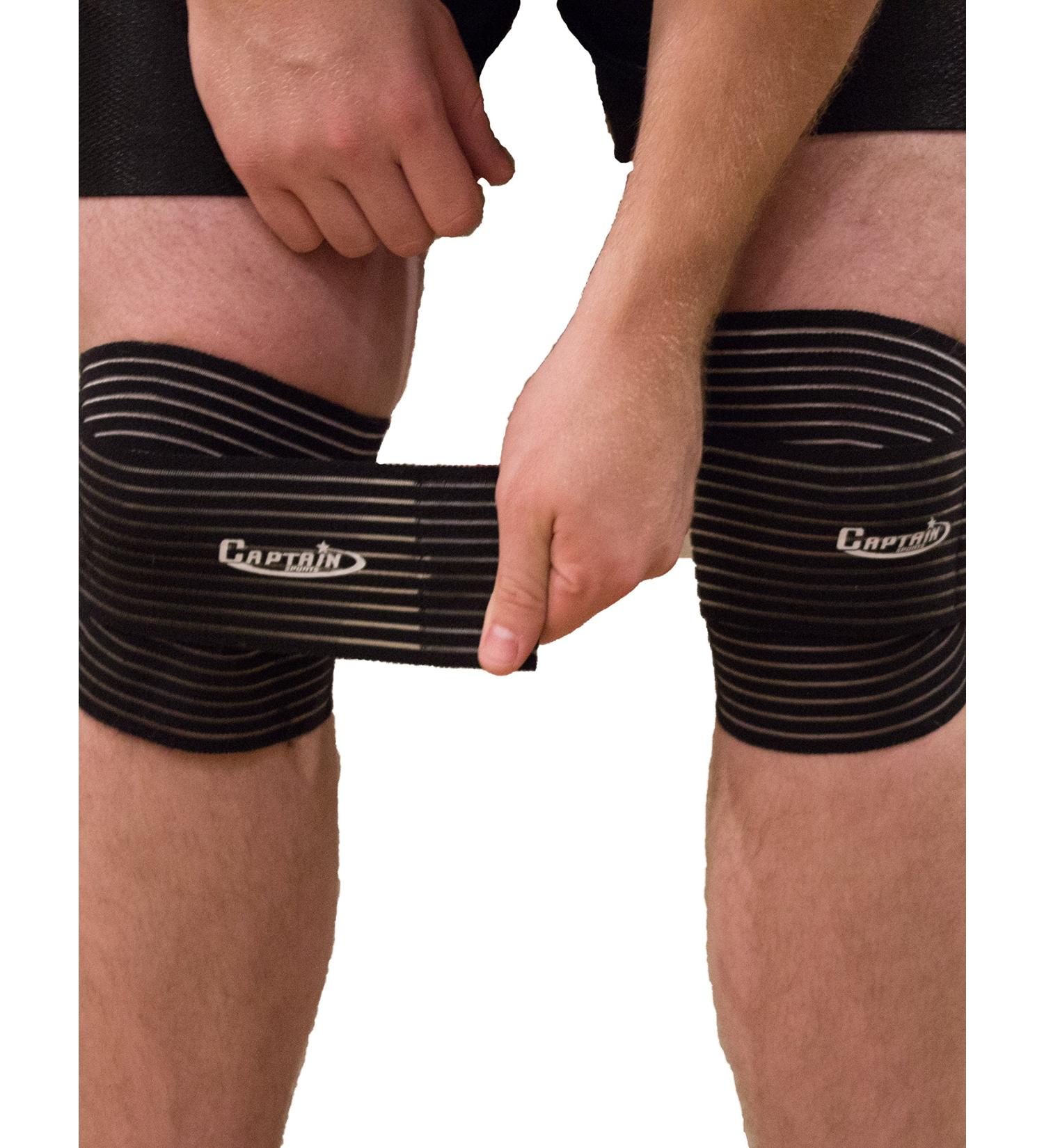 Captain Sports Long Elastic Compression Wraps - Ultimate Support for Knee Ankle Elbow & Wrist Joints - International Shipping Available - Buy Online on GoSupps.com