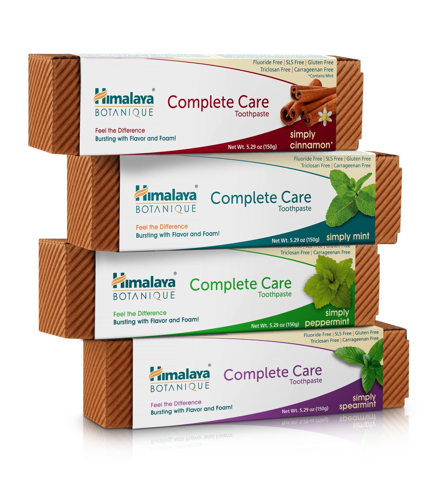 Himalaya Botanique Complete Care Toothpaste 4-Pack - Plaque Reducer for Brighter Teeth and Fresh Breath - 5.29 oz - Buy Online on GoSupps.com