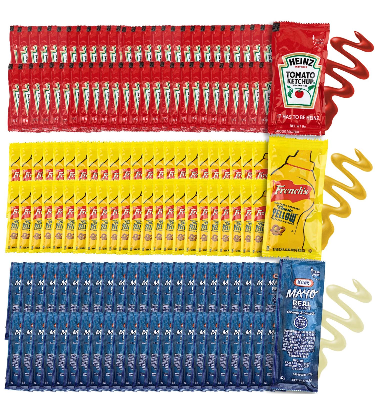 150 Grab-n-Go Condiment Packets - Ketchup, Mustard, Mayo for Picnics, BBQs, and Travel - Buy Online on GoSupps.com