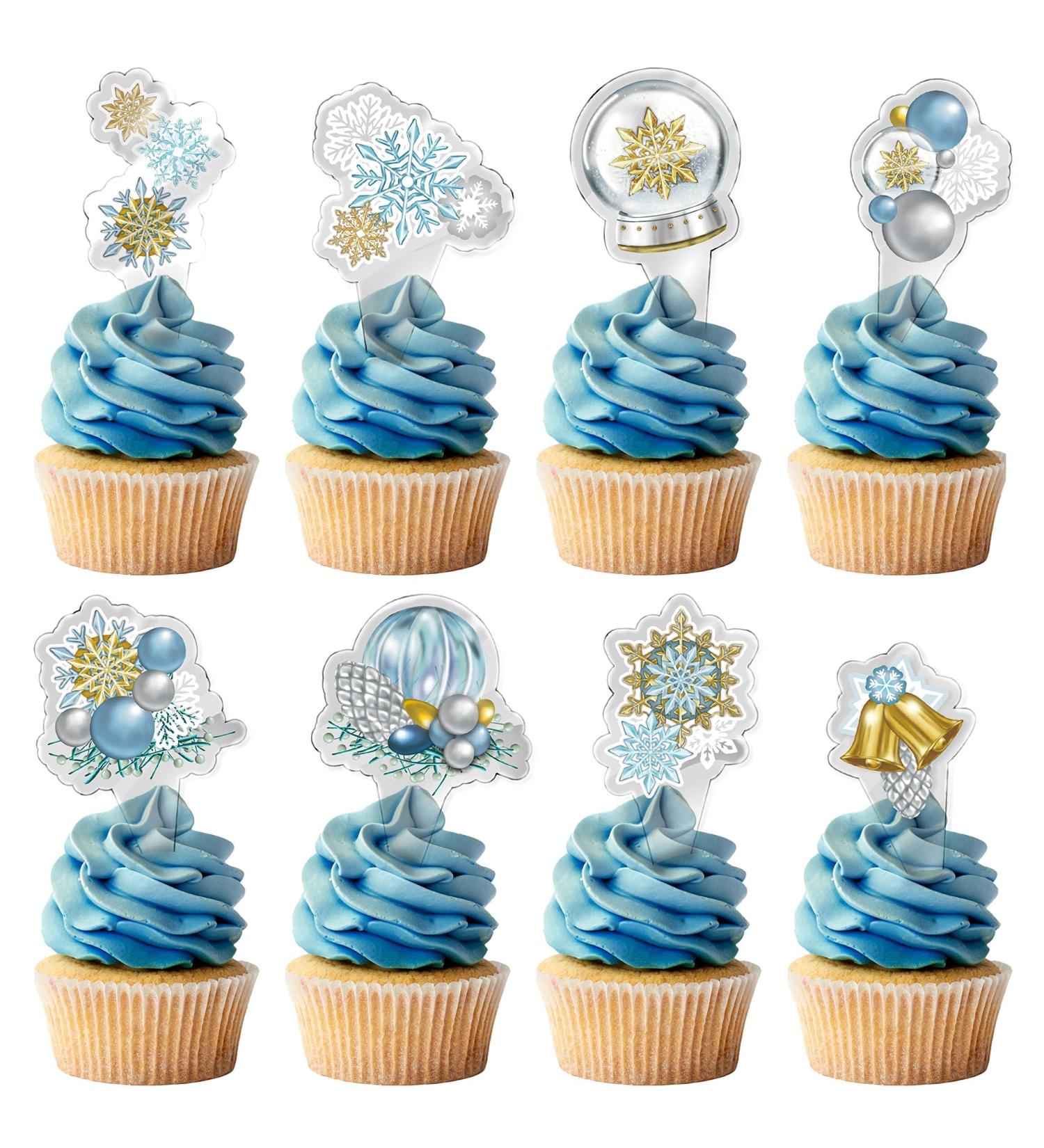 32pcs snowflake cupcake topper - Buy Online on GoSupps.com