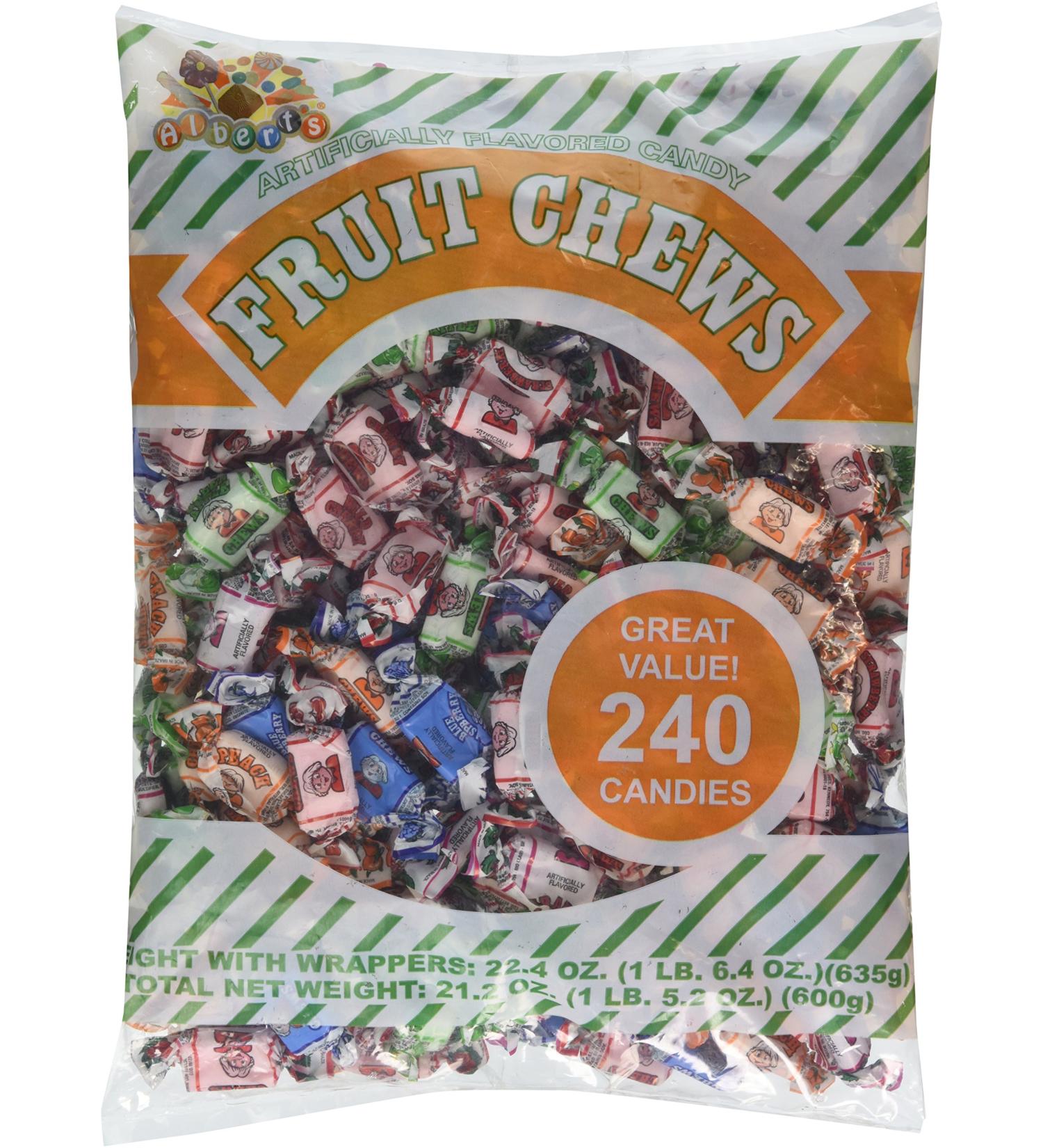 Albert's Chews Fruit Assorted Bag - 240 Piece - 21.2 oz | Delicious Chewy Candy Assortment - Buy Online on GoSupps.com
