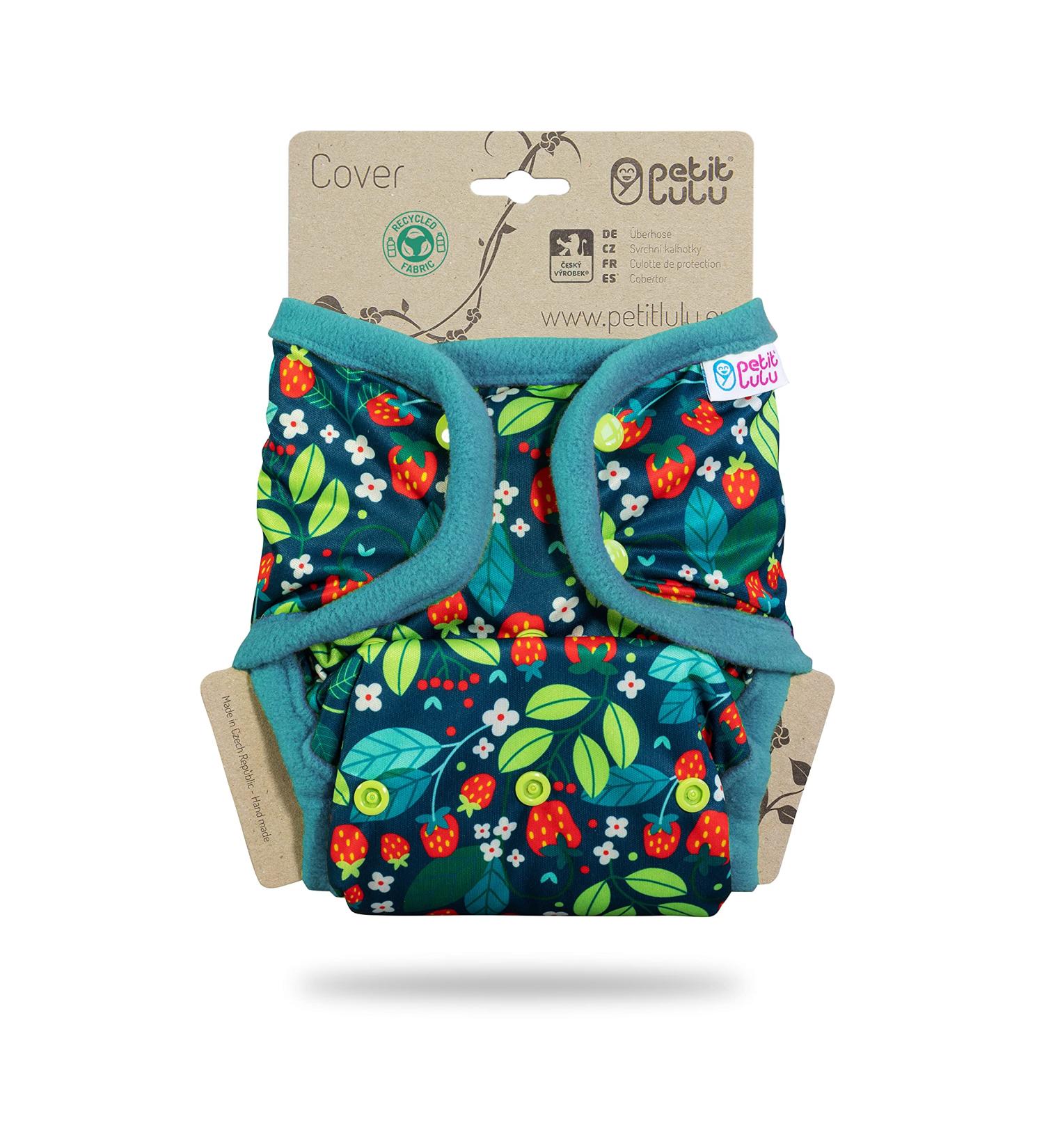 Petit Lulu Size 2 Prefold Powder Diapers with Tabs | One Size Baby Diapers 5-16 kg | EU Made Wild Strawberries - Buy Online on GoSupps.com