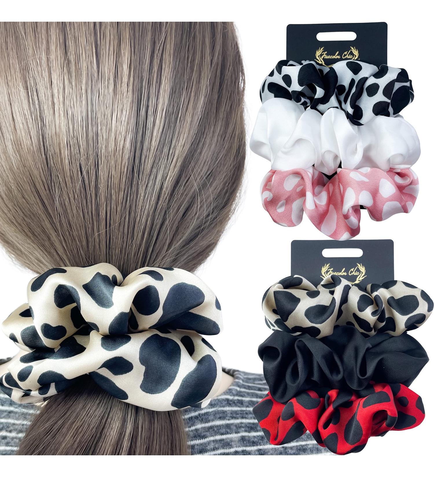 Firecolor Large Satin Silk Scrunchies Hair Ties - 6 Pack Neutral Hair Accessories for Women and Girls - Strong Elastic Bands - No Damage - L Set 1 - Buy Online on GoSupps.com