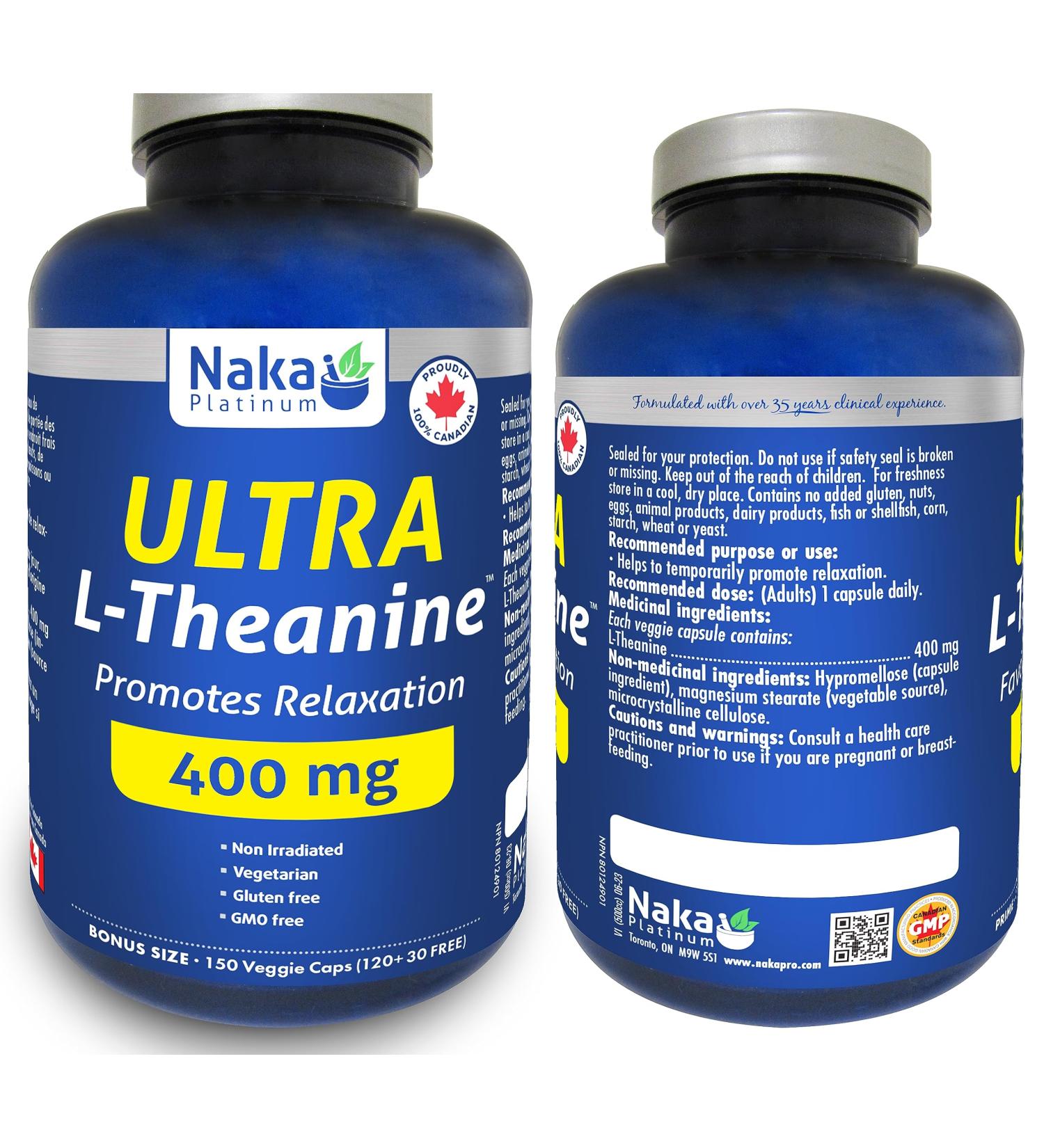 Naka Platinum Ultra L-Theanine 400mg Promotes Relaxation (150 vcaps) 150 count (Pack of 1) - Buy Online on GoSupps.com