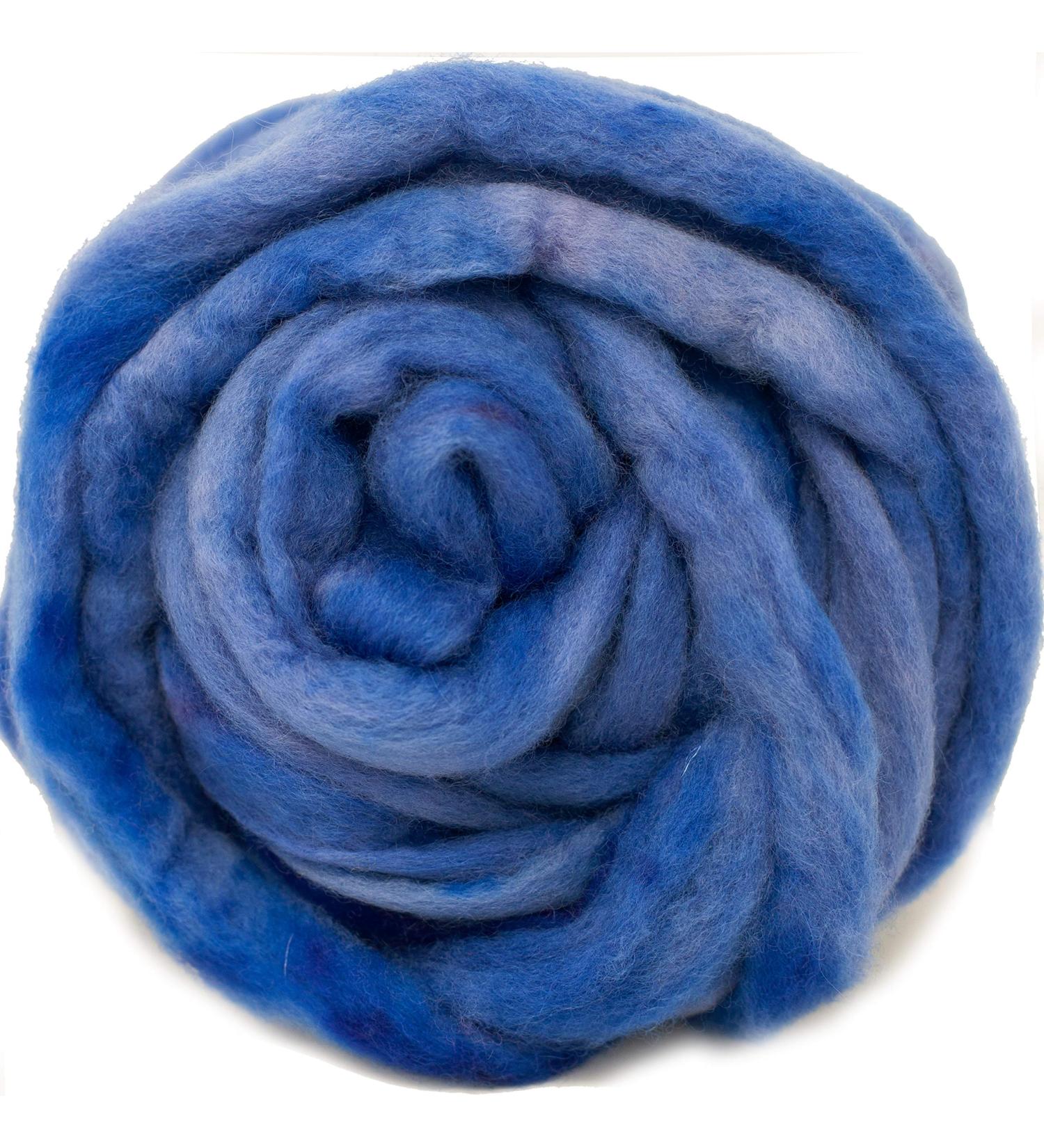 Hand Dyed Wool Roving Pre-Drafted for Spinning - Copenhagen Blue 1 oz - Buy Online on GoSupps.com
