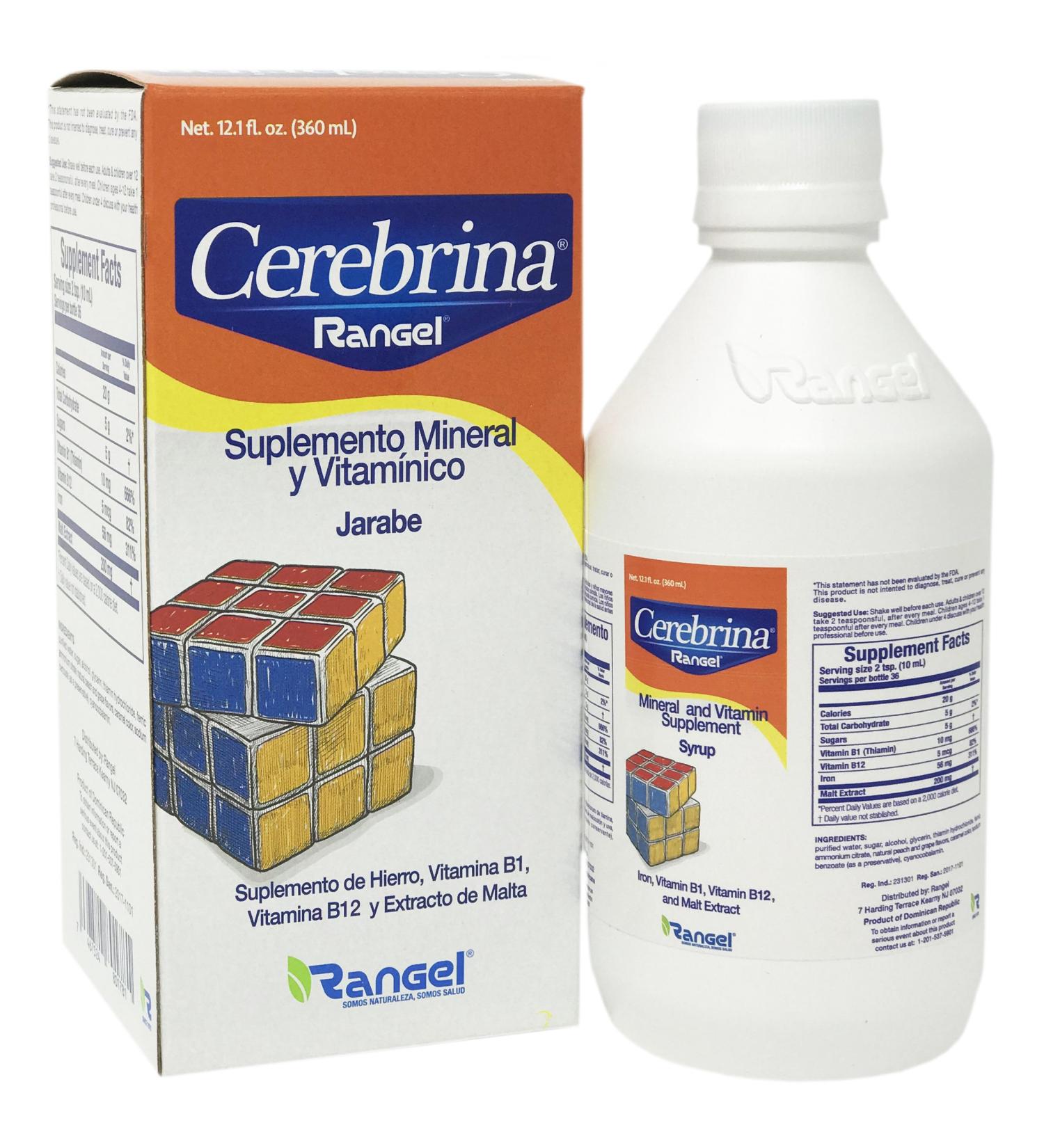 Vino Cerebrina Mineral and Vitamin Syrup - Rangel 12 OZ - Best Supplement for Health - Buy Online on GoSupps.com