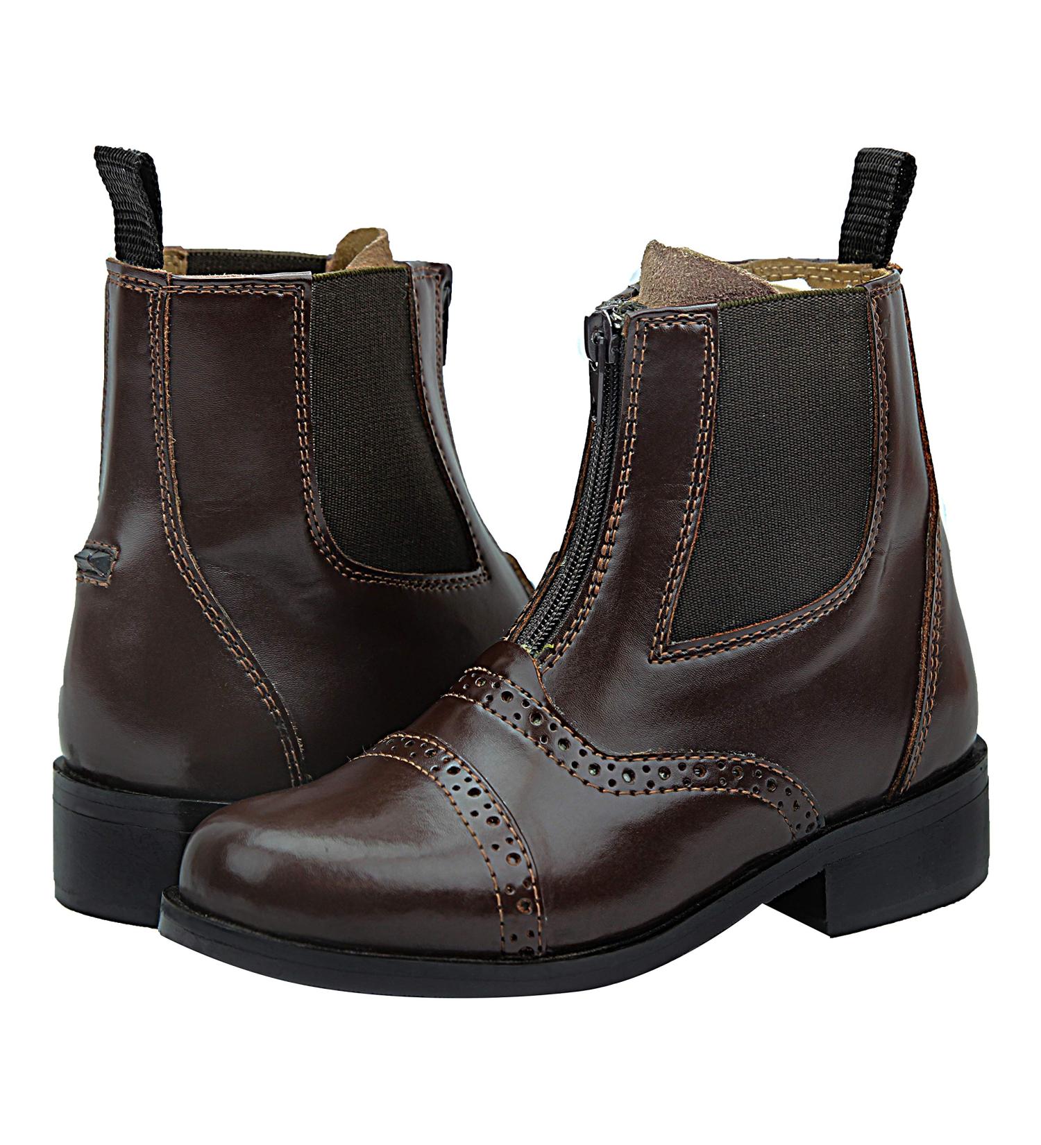 Hispar Kids Challenger Zip Paddock Riding Boots - Brown, Size 1 - Buy Online on GoSupps.com