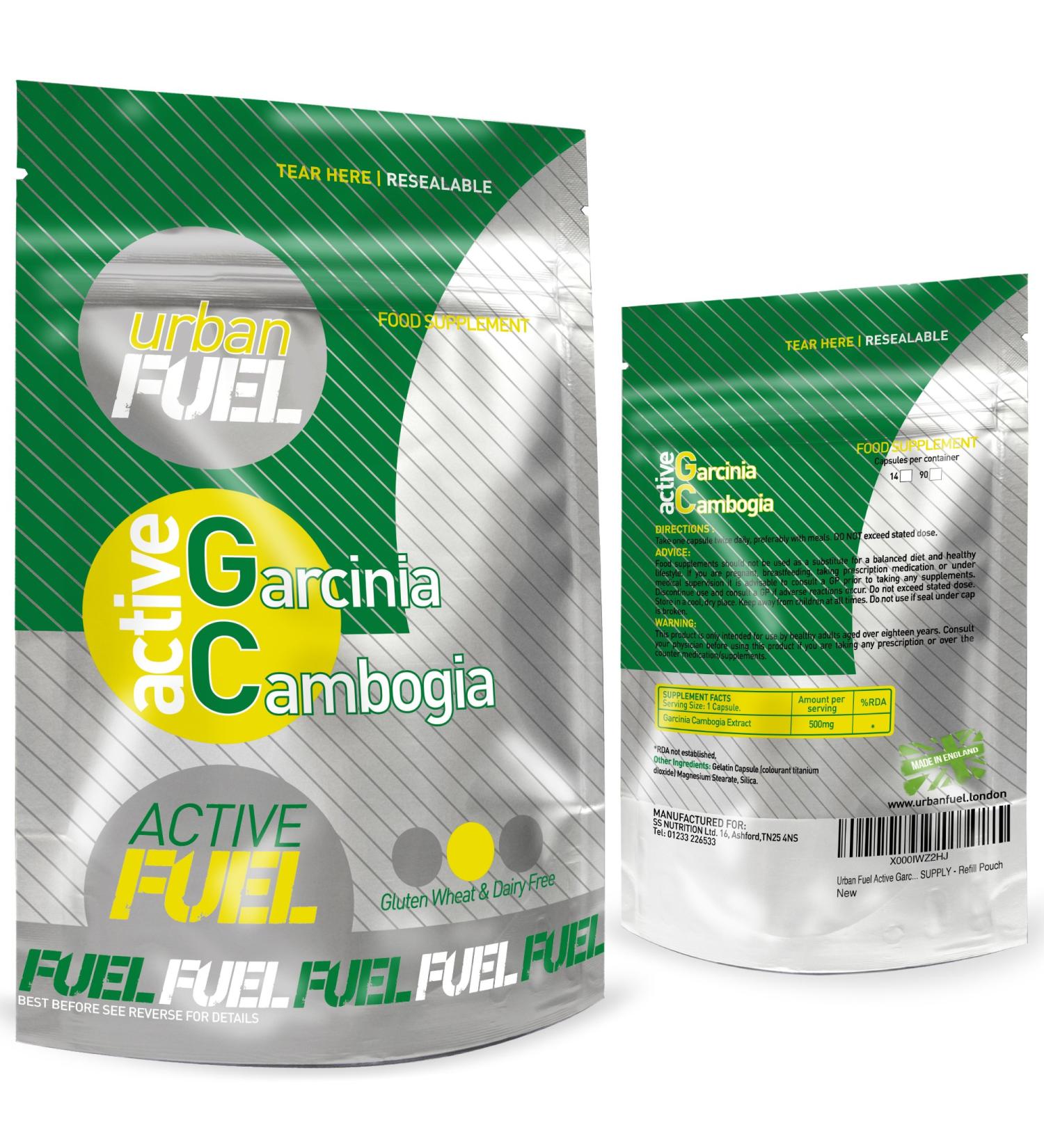 Urban Fuel Active Garcinia Cambogia 1000mg | Maximum Strength Natural Food Supplement - 90 Capsules - Buy Online on GoSupps.com