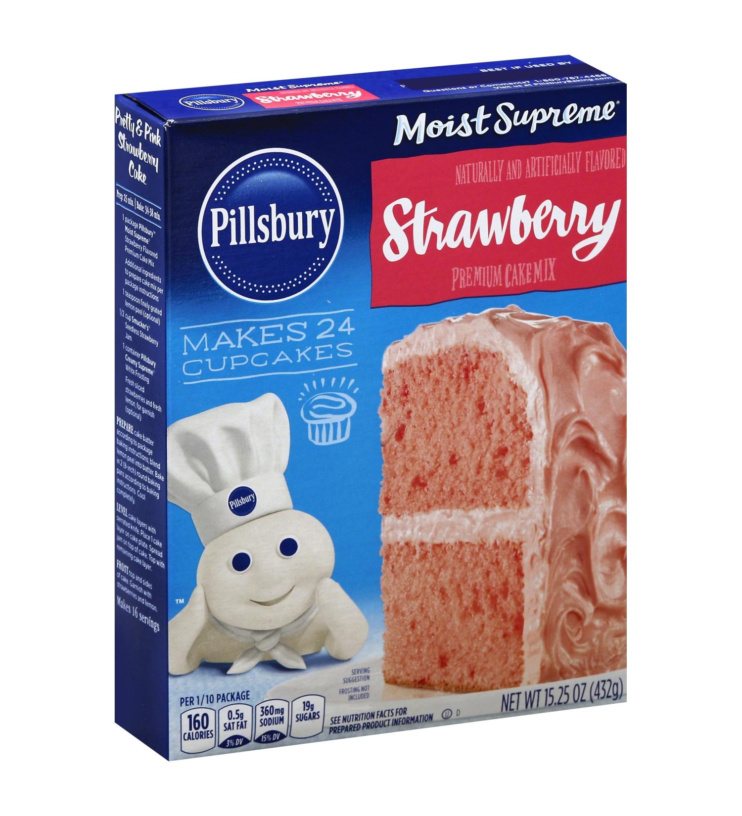 Pillsbury Cake Mix - Moist Supreme Strawberry 15.25 oz - Buy Online on GoSupps.com