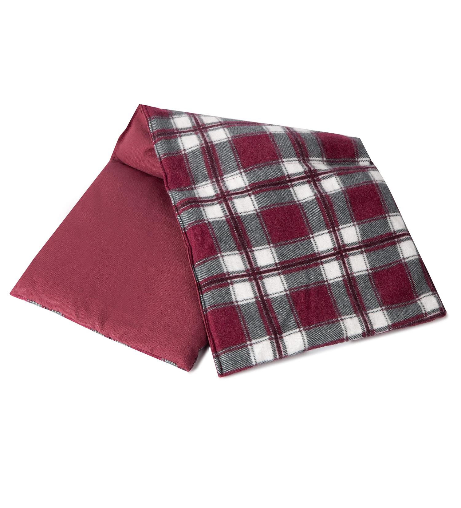 Rapeseed Pillow 20x50cm - Large 3-Chamber Heat Pad | Flannel Check Red Grain Pillow for Comfort - Buy Online on GoSupps.com