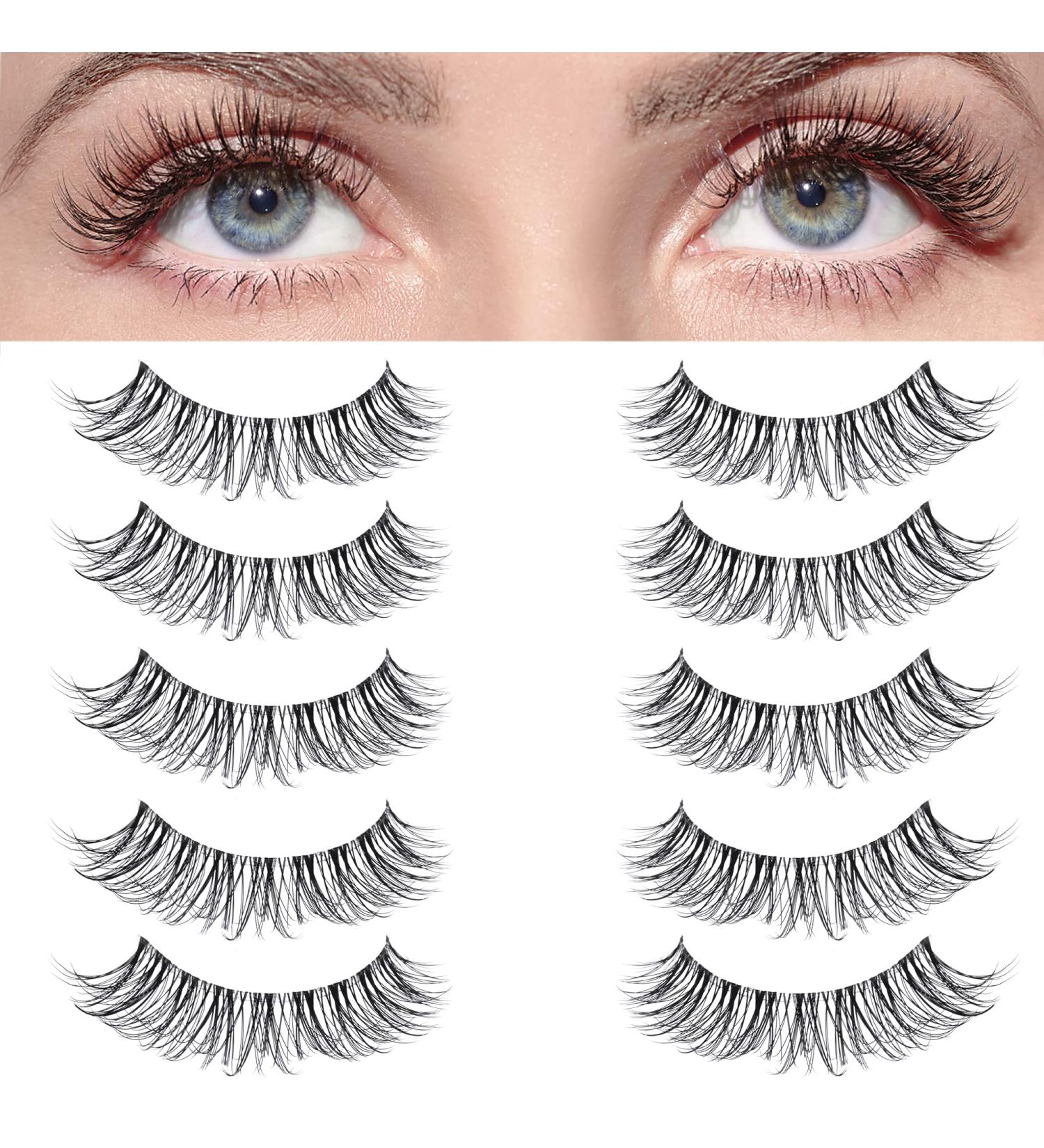 KSYOO Natural Look False Eyelashes - 5 Pairs of 14mm Soft Small Faux Mink Wispy Lashes for Daily Makeup - Buy Online on GoSupps.com