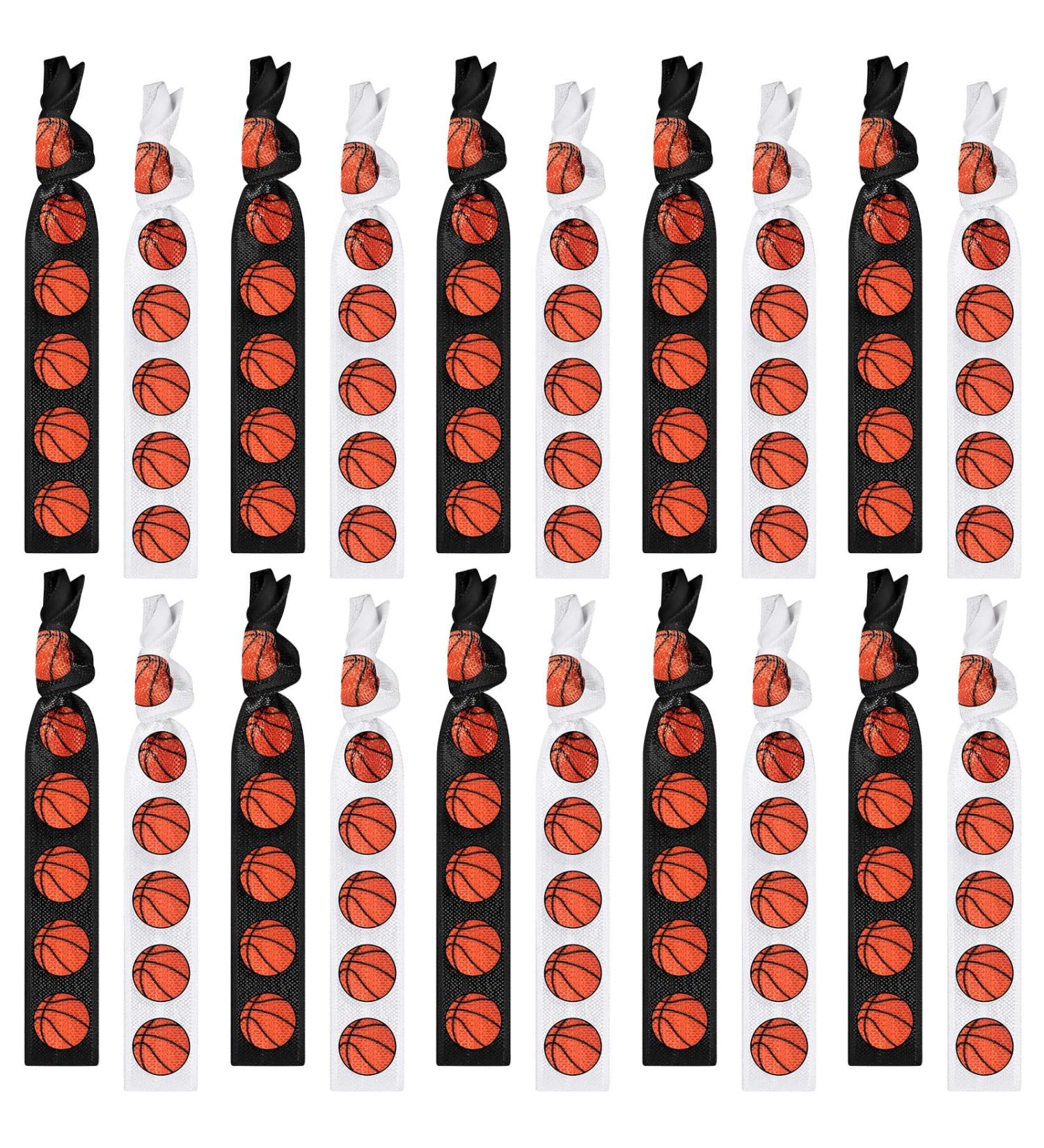 20 Pcs Basketball Hair Ties - Elastic Ponytail Holders for Girls & Women | Basketball Party Team Accessories - Buy Online on GoSupps.com