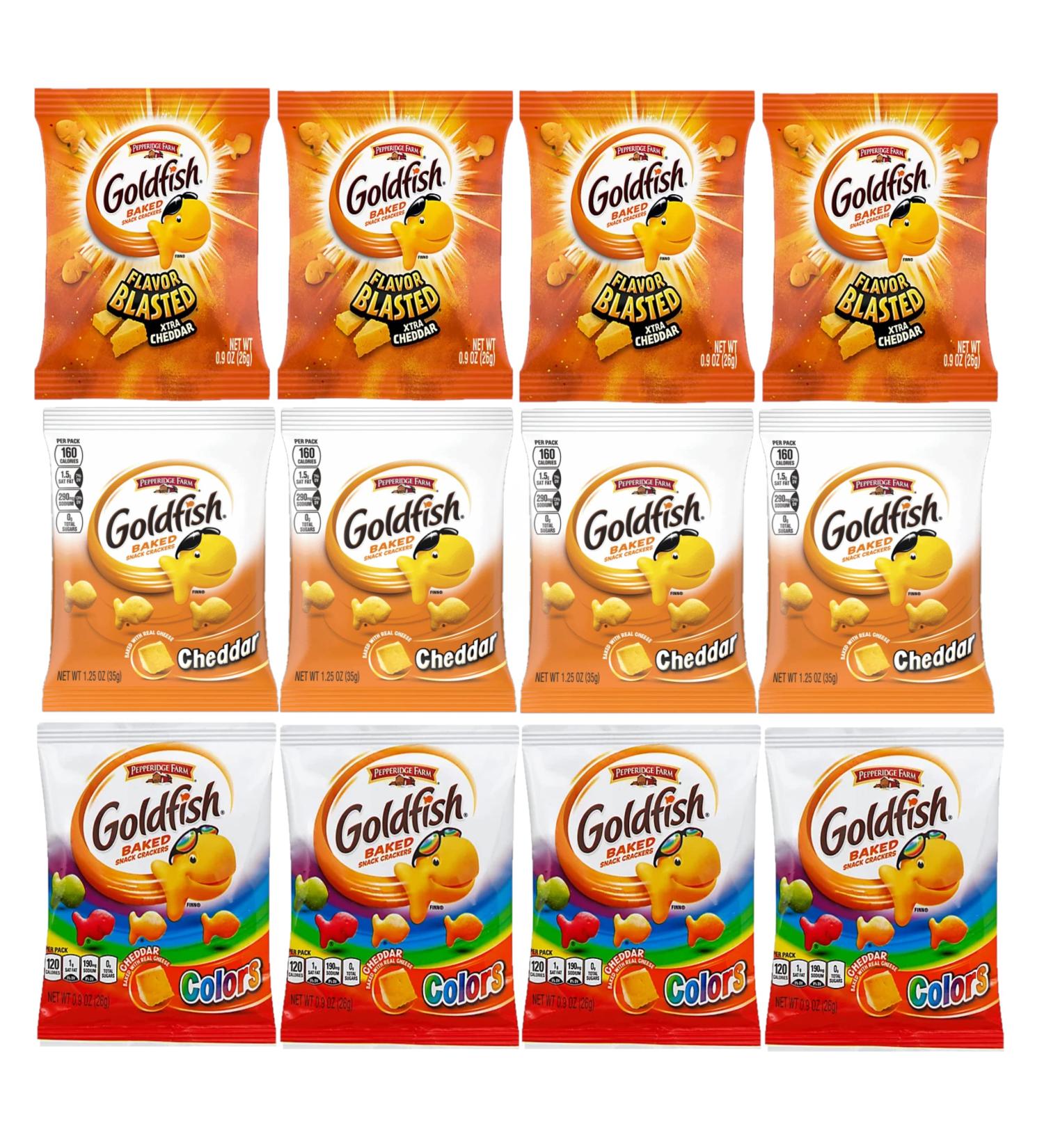 Goldfish Baked Snack Crackers Variety Pack - 12 Pouches (0.9oz-1.25oz) - Perfect Snack! - Buy Online on GoSupps.com