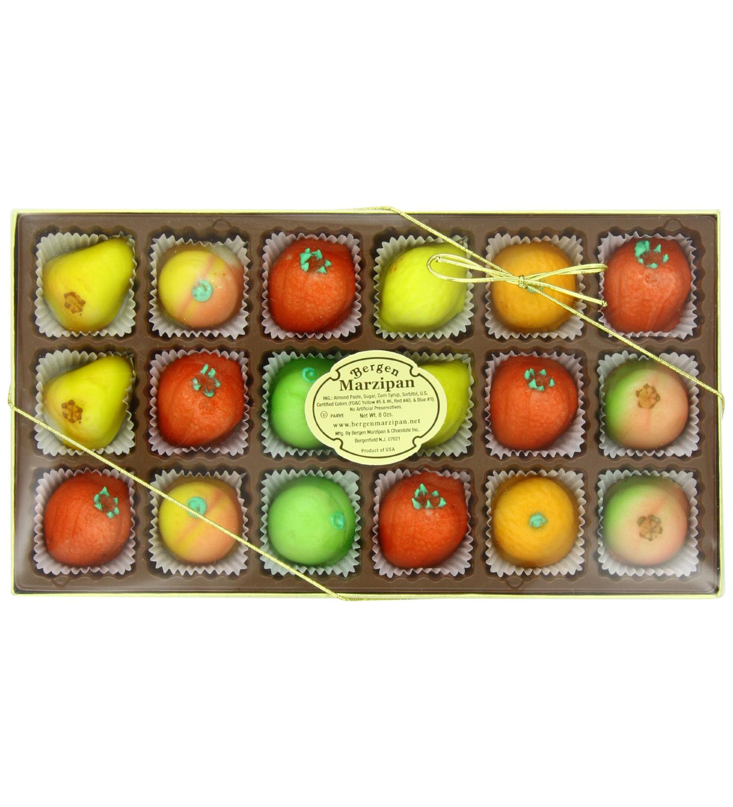 Bergen Marzipan Assorted Fruit 8oz - Authentic European Marzipan Candy - Buy Online on GoSupps.com