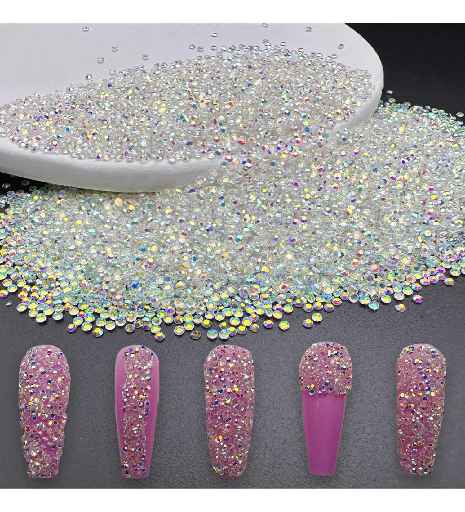 HINABTRU 10000 Pixie Nail Crystals Rhinestones - Iridescent Swarovski Shine Mini Crushed Rhinestones for Nails - Buy Online on GoSupps.com