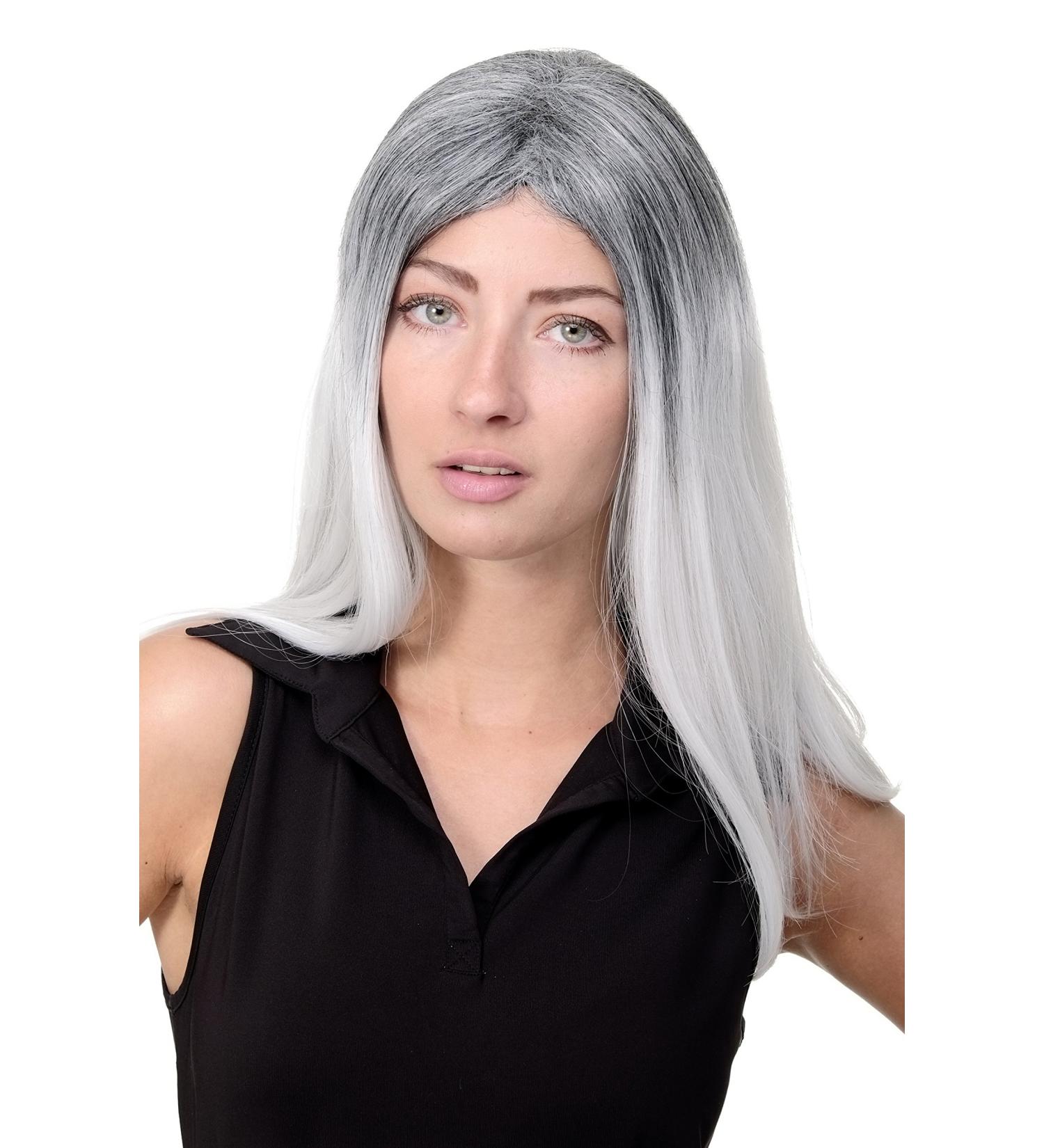 Women's Gothic Ombre Wig Long Straight Middle Parting Black White Grey | WIG ME UP GFW1809-1001A+1T1001A - Buy Online on GoSupps.com