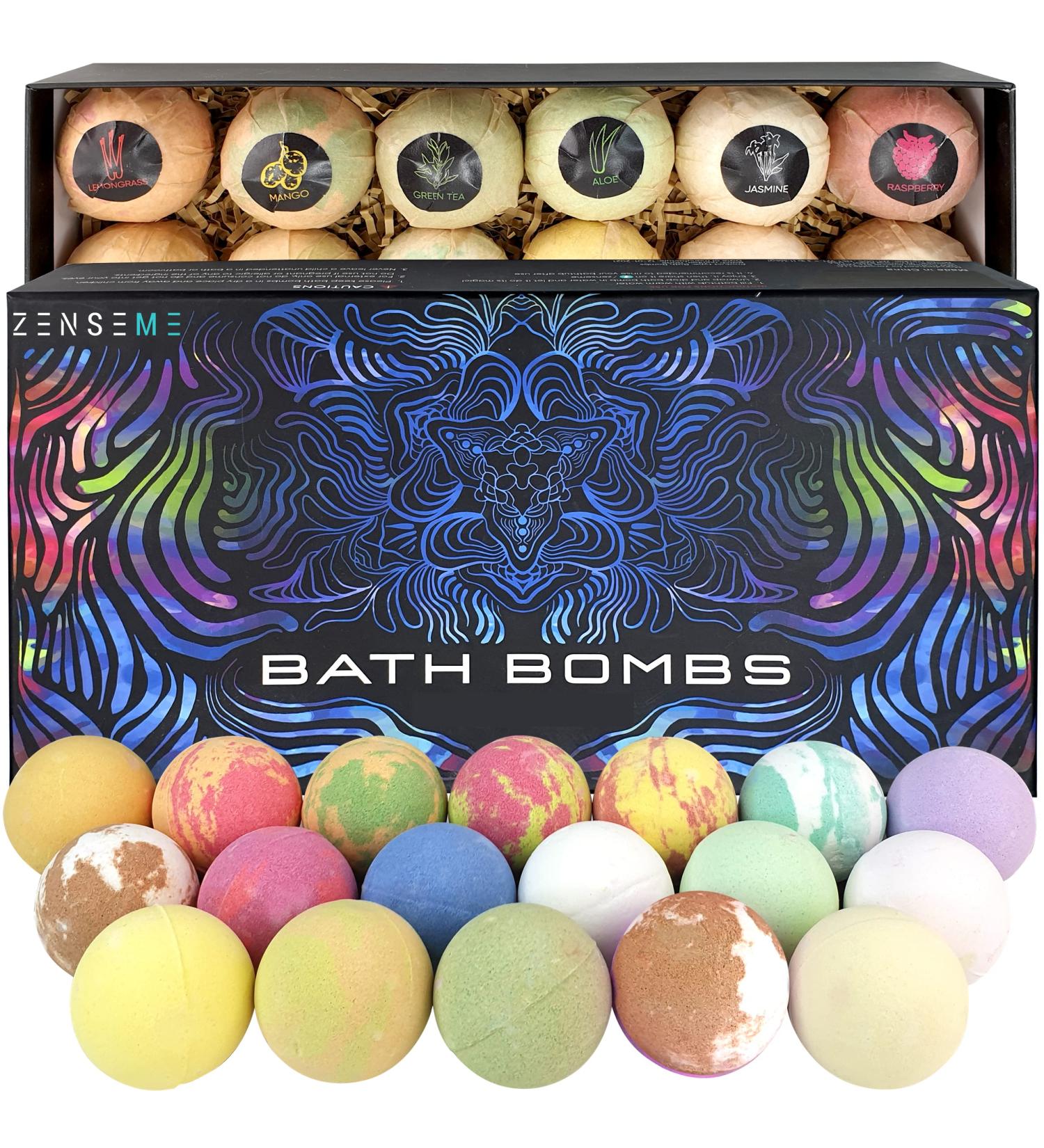 Bath Bombs for Men  Gift Set of 18 Scented Organic Handmade Bath Bombs of 2.5 oz with Natural Essential Oils. Perfect for Boyfriend  Husband  Father or Friend  by ZenseMe - Buy Online on GoSupps.com