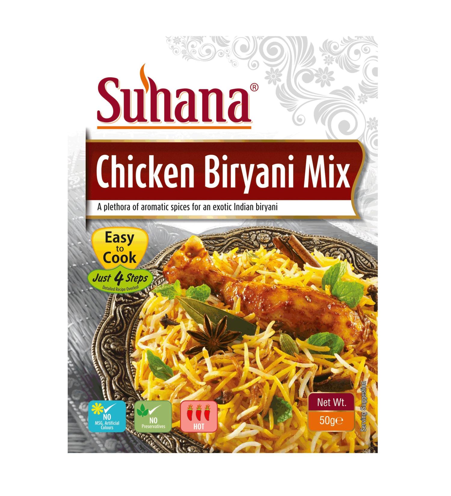 Suhana Suhana Chicken Briyani Spice Paste for cooking your own travel dishes 50g