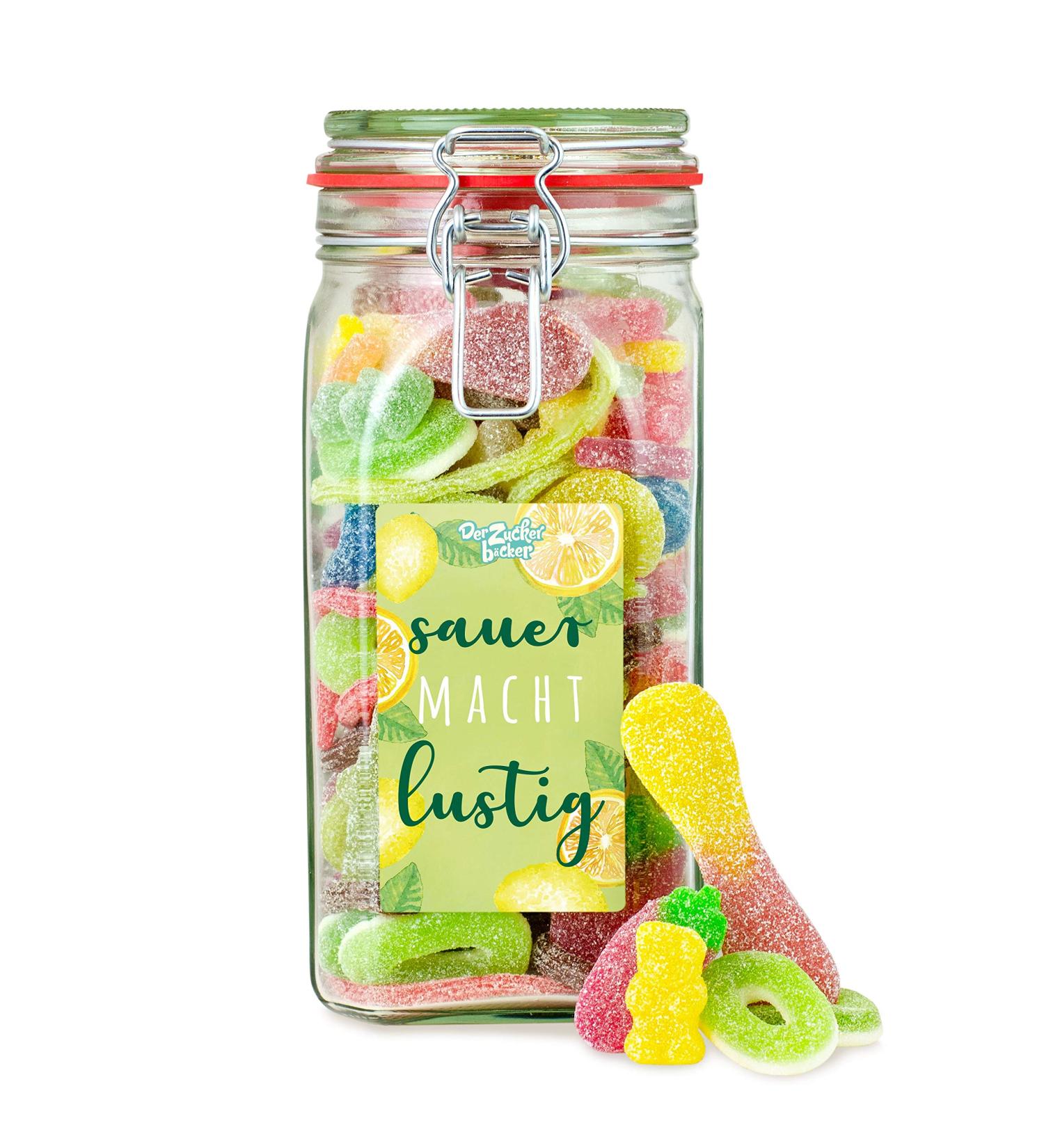 Sour Makes You Happy - Delicious Sour Candy Mix in Swing Top Jar | Perfect Gift or Treat - Buy Online on GoSupps.com