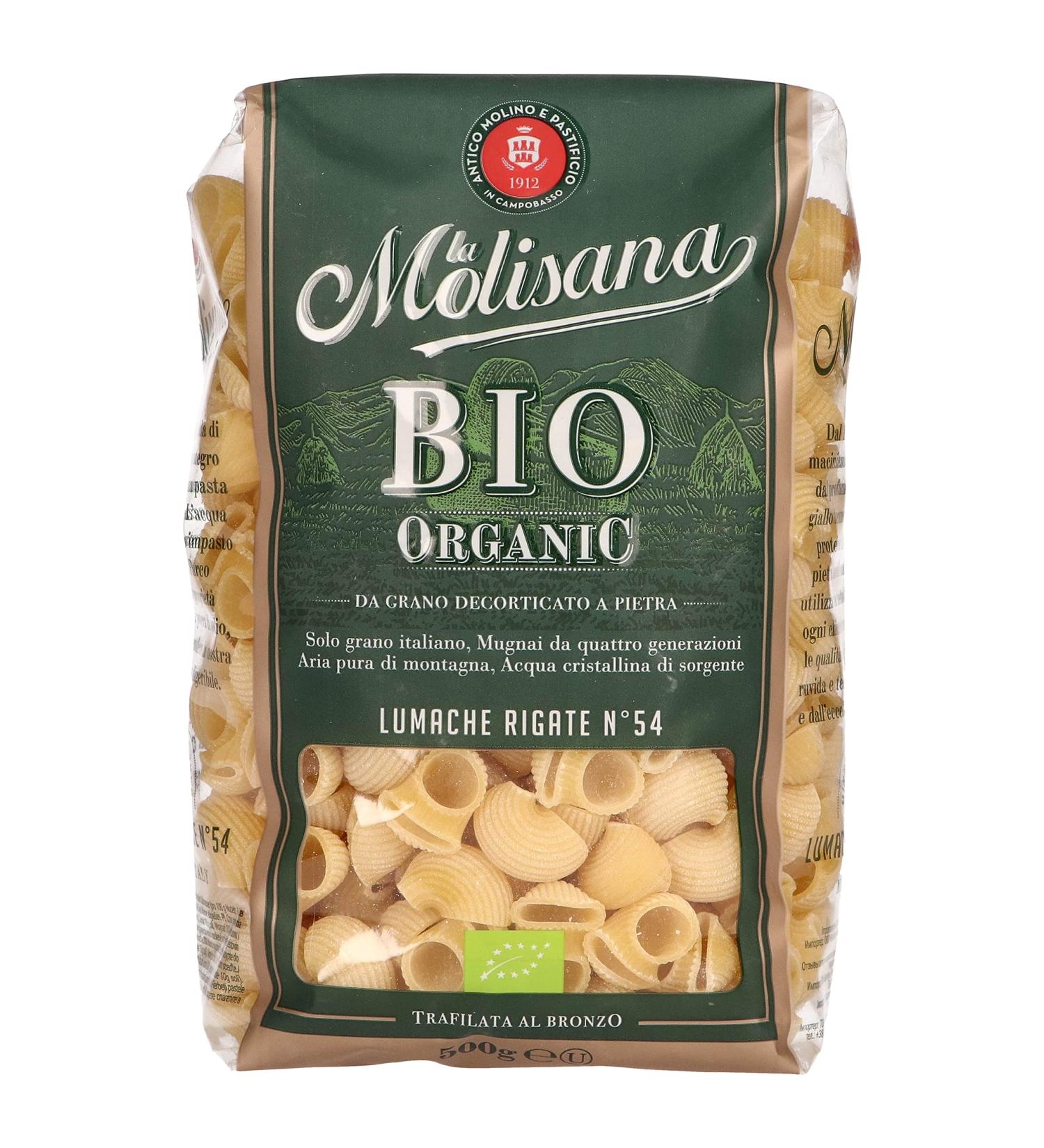 La Molisana Organic Lumache Rigate N.54 500g - Buy Online on GoSupps.com