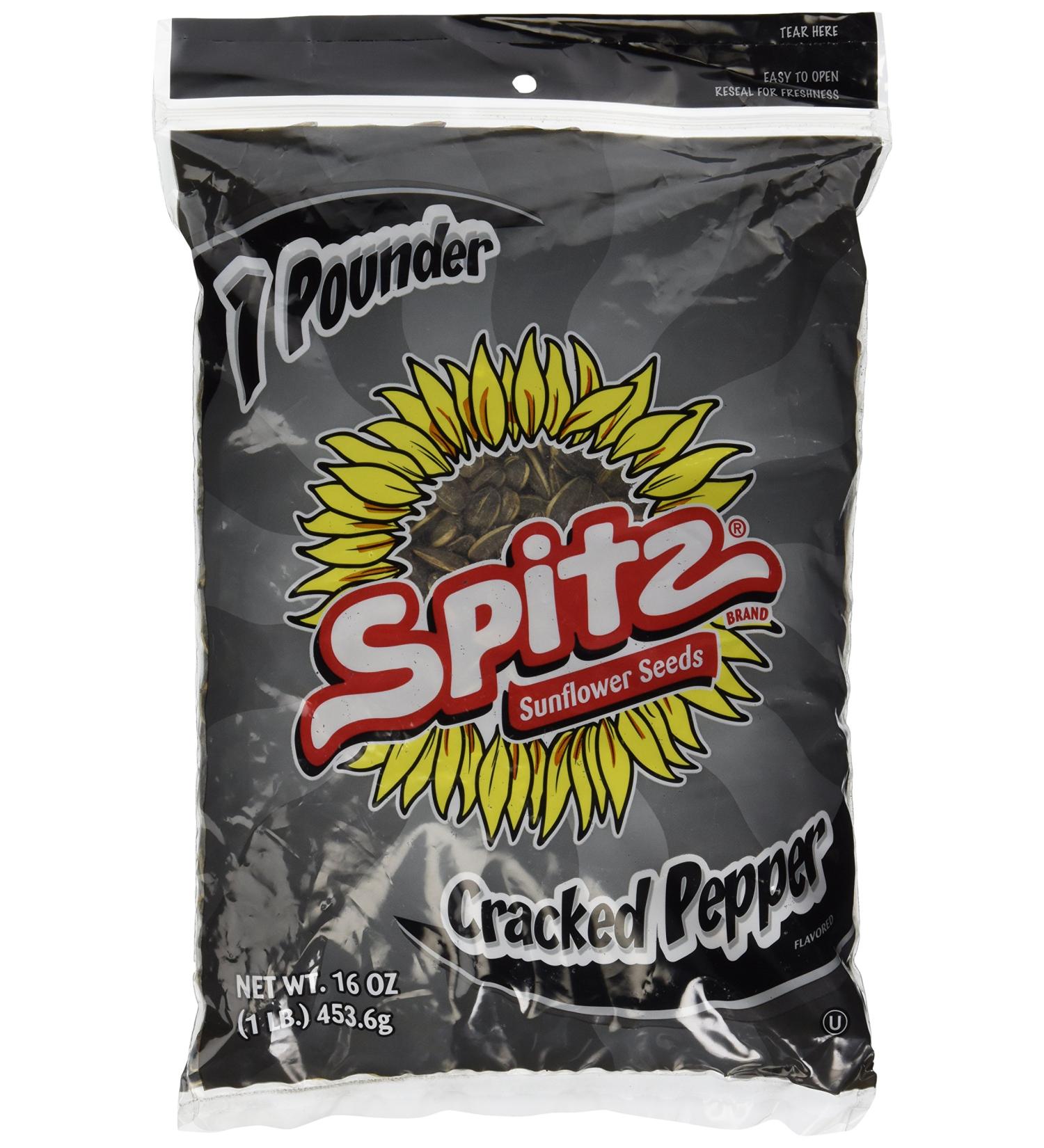 Spitz Cracked Pepper Sunflower Seeds 1lb Bag - Pack of 2 | Pepper Flavor 16oz (2 Pack) - Buy Online on GoSupps.com