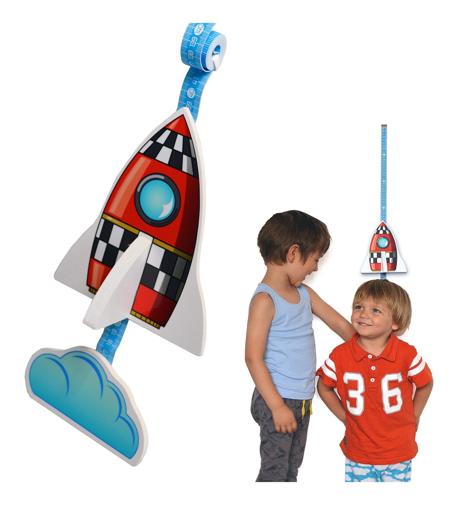 Children s Wooden Height Chart - Rocket Motif Growth Meter & Measuring Stick - Rollable Made in Germany - Buy Online on GoSupps.com