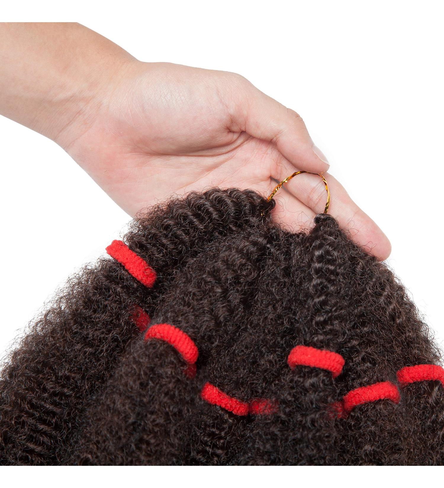 SEGO 11 Inch Afro Kinky Bulk Hair Braiding Curly Synthetic Hair Extensions For Braiding Afro Twist Hairpiece Black & Dark Auburn  - Buy Online on GoSupps.com