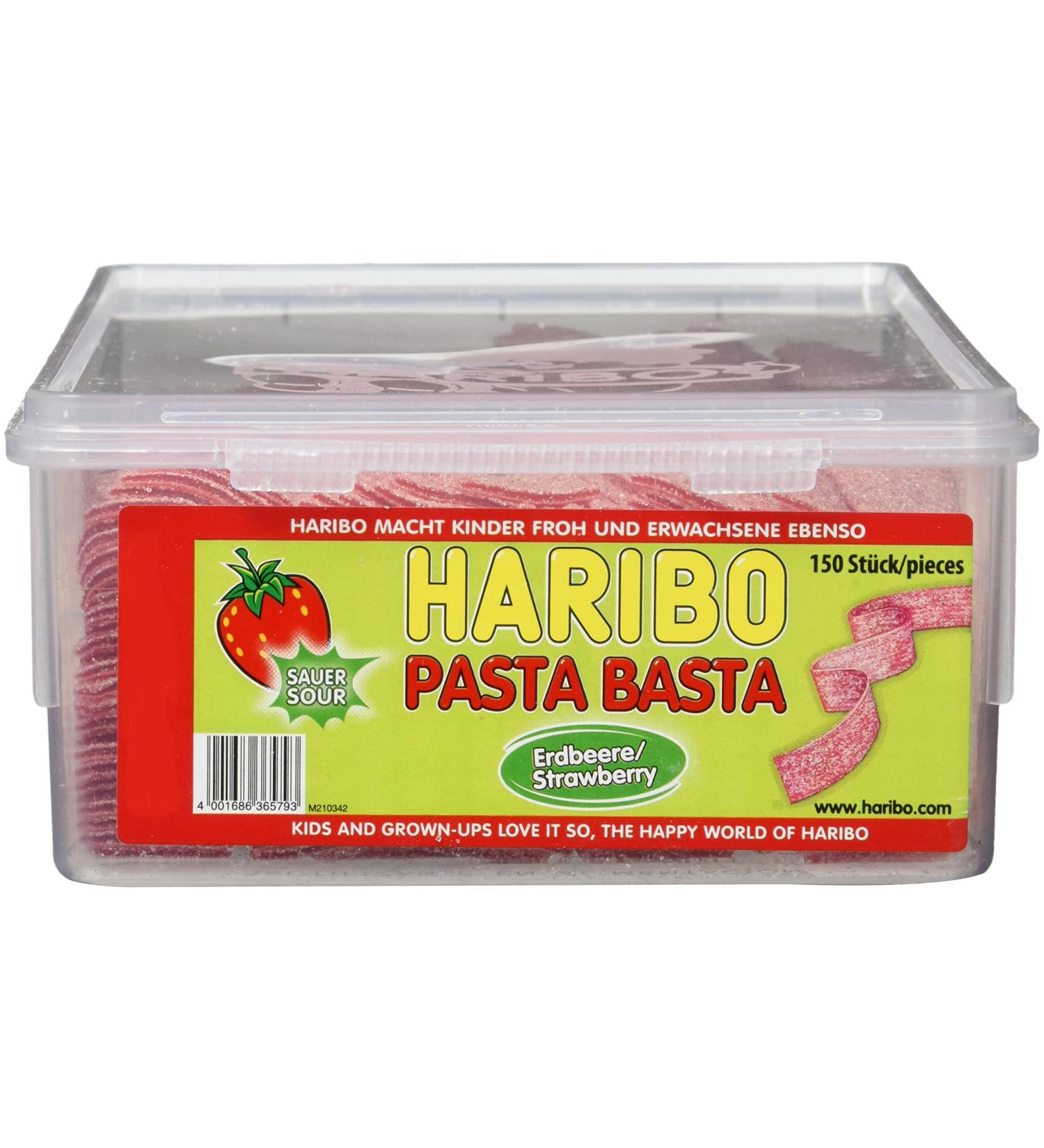 Buy Haribo Pasta Basta Strawberry Sour - 4 Pack (4x1.125 kg) | 150 Delicious Pieces | International Shipping Available - Buy Online on GoSupps.com