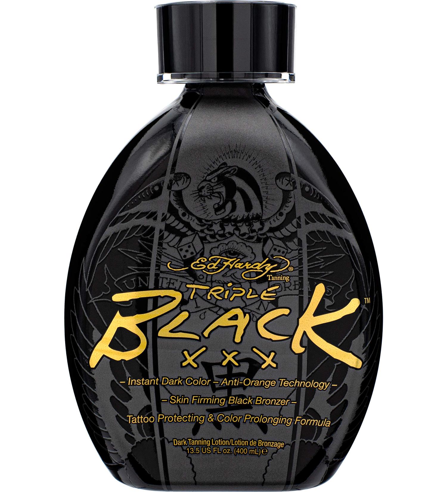 Ed Hardy BLACK XXX Instant Dark Tanning Lotion - 13.5 oz - Sunless Tanner - Buy Online on GoSupps.com
