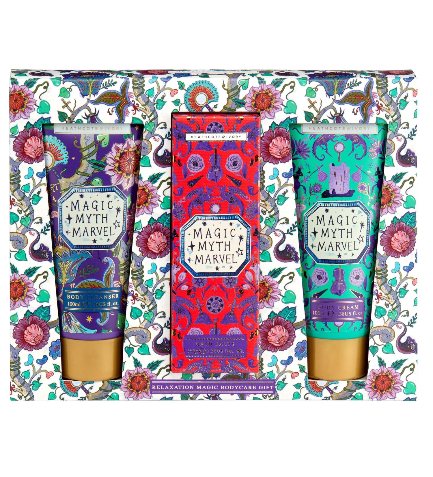 Heathcote & Ivory Relaxation Magic Bodycare Gift Set | 3 Bath & Body Treats | Infused With Essential Oils | Cruelty Free & Vegan Friendly | Travel Friendly Sizes Magic Myth Marvel - Buy Online on GoSupps.com