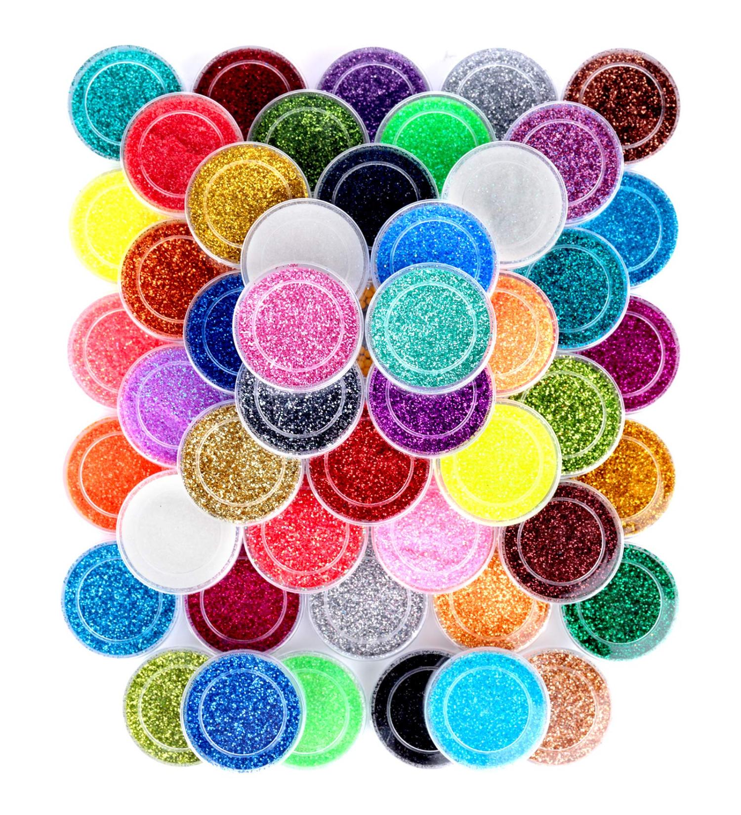48 Colors Nail Glitter Set - 5g Boxes for Nail Art, Eyeshadow, Cosmetics, Crafts & Festive Makeup - Buy Online on GoSupps.com