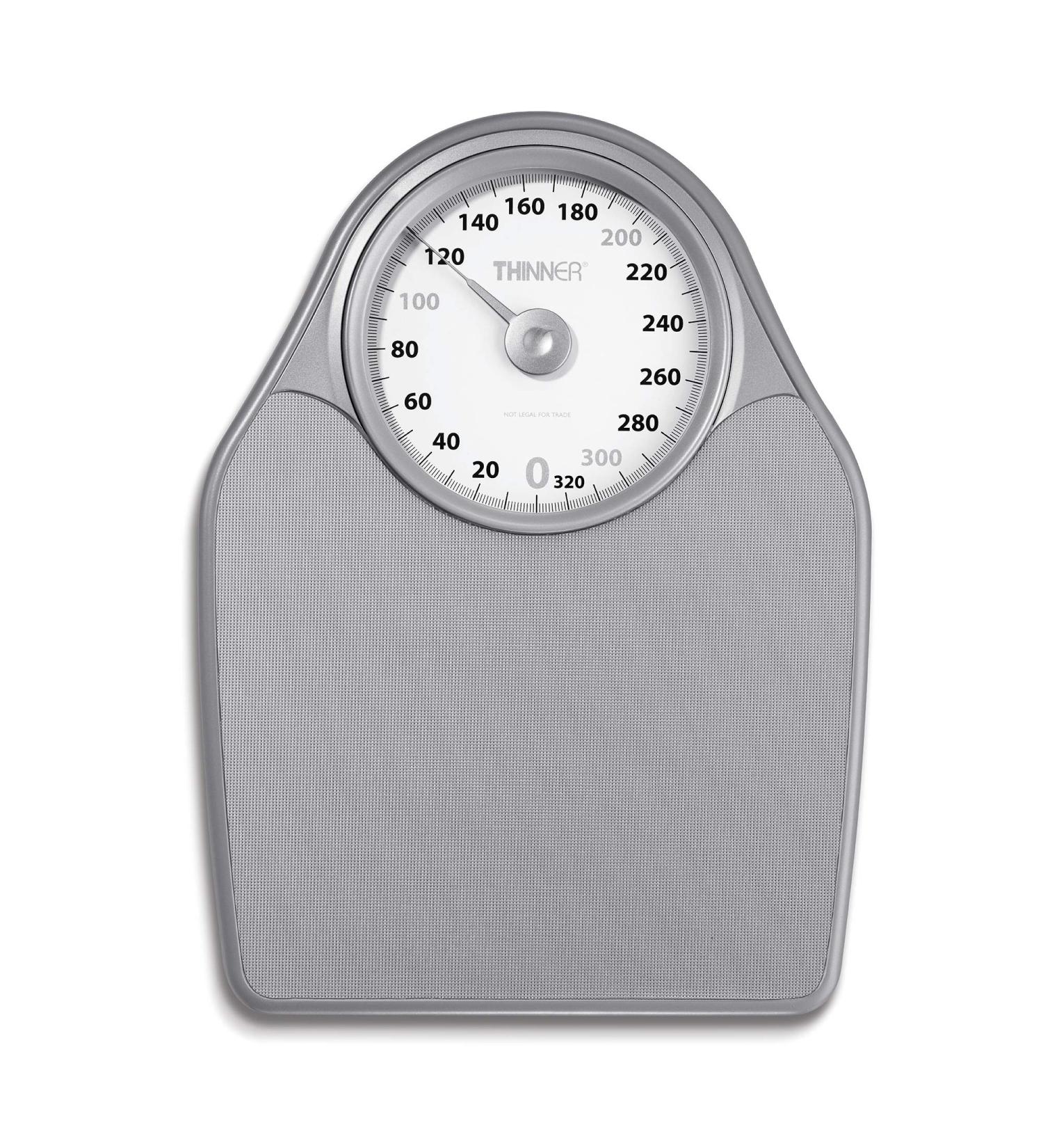 Thinner Extra-Large Dial Analog Bathroom Scale - Measures Weight Up to 330 Lbs - Silver - Buy Online on GoSupps.com