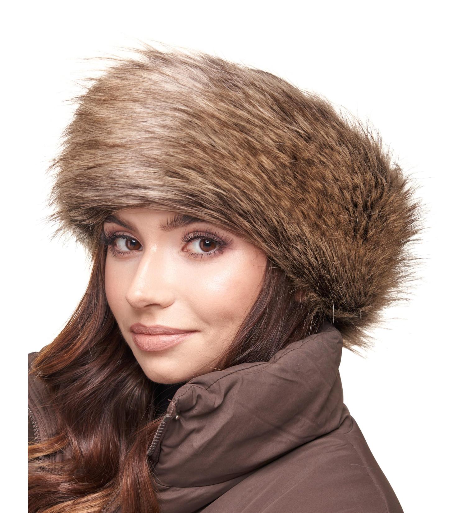 Futrzane Classic Headband - Faux Fur Headbands for Women - Furry Band for Winter - Size M (Brown Classic) - Buy Online on GoSupps.com