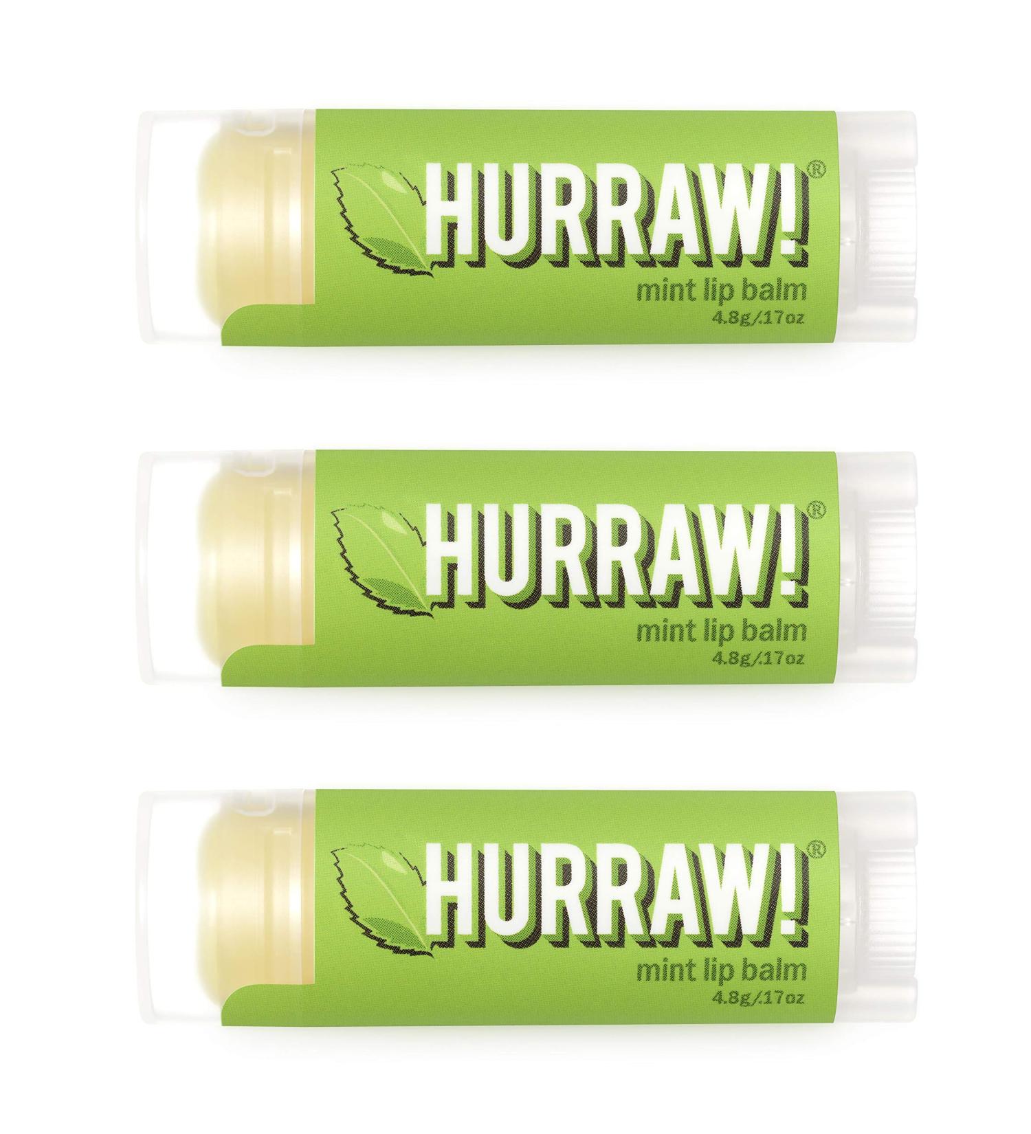 Hurraw! Mint Lip Balm 3 Pack - Organic, Vegan, Cruelty-Free, Gluten-Free, Non-GMO - Made in USA, 100% Natural Ingredients - Bee, Shea, Soy, Palm Free - Mint 3 Count - Buy Online on GoSupps.com