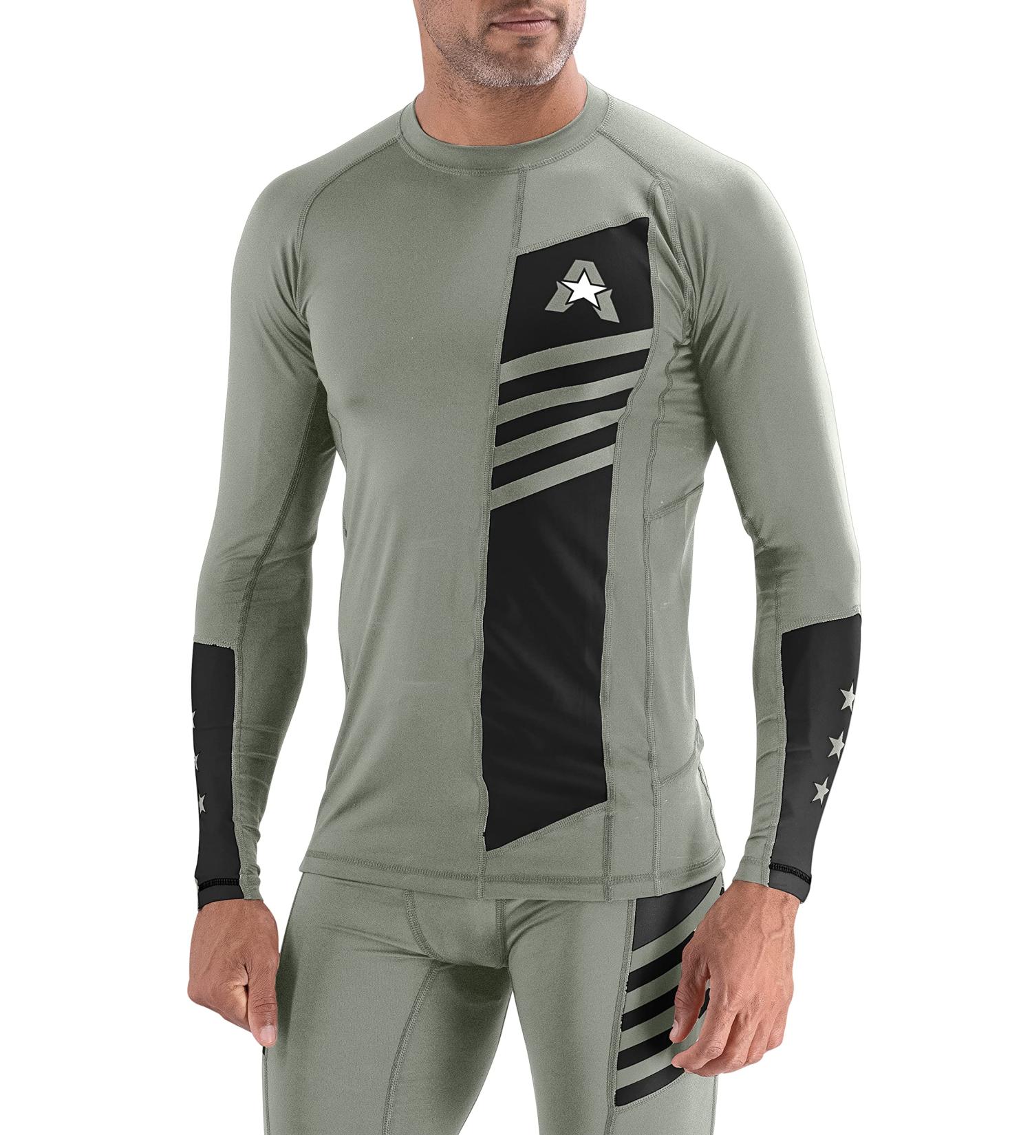 Anthem Athletics Reignite Jiu Jitsu Rash Guard - Men's Long Sleeve - Army & Black - MMA BJJ No Gi Grappling - Buy Online on GoSupps.com