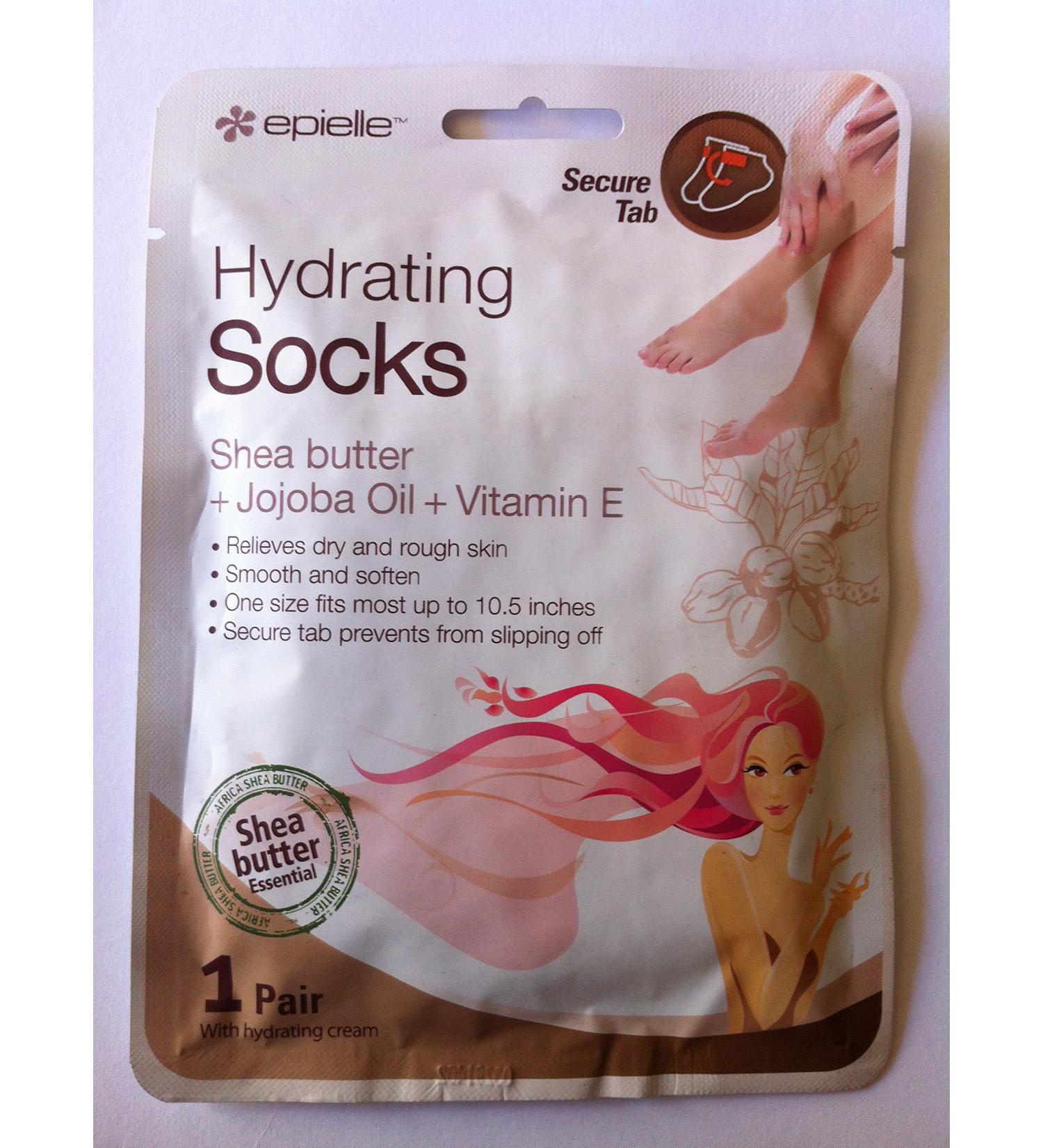 Epielle Hydrating Socks - Shea Butter, Jojoba Oil, Vitamin E | Moisturizing Foot Treatment - Buy Online on GoSupps.com